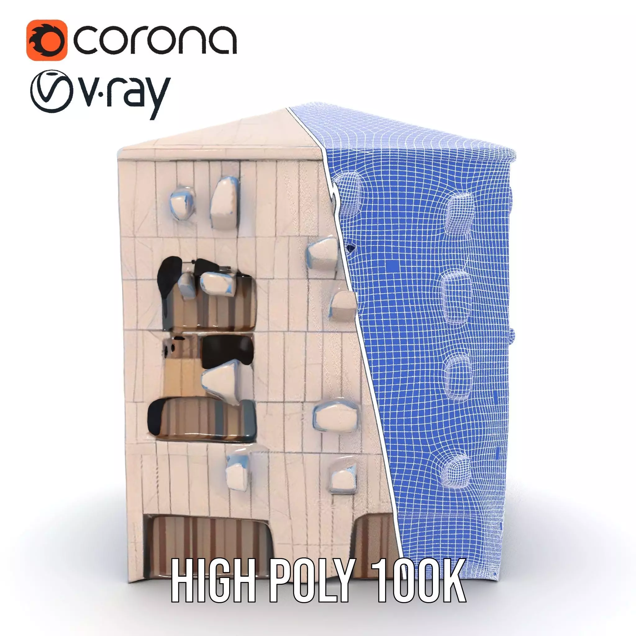 Modern Architectural Structure model pack Low-poly 3D model_33