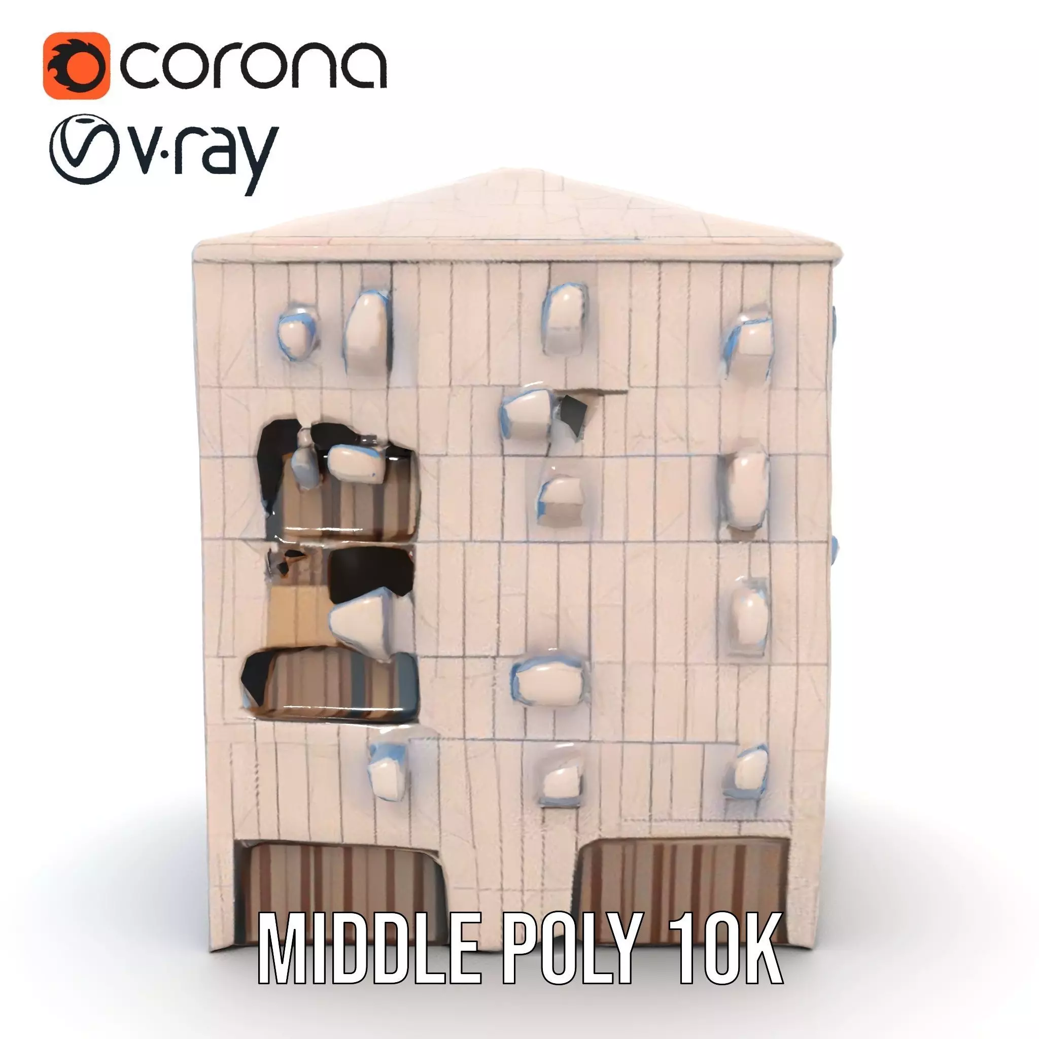 Modern Architectural Structure model pack Low-poly 3D model_12