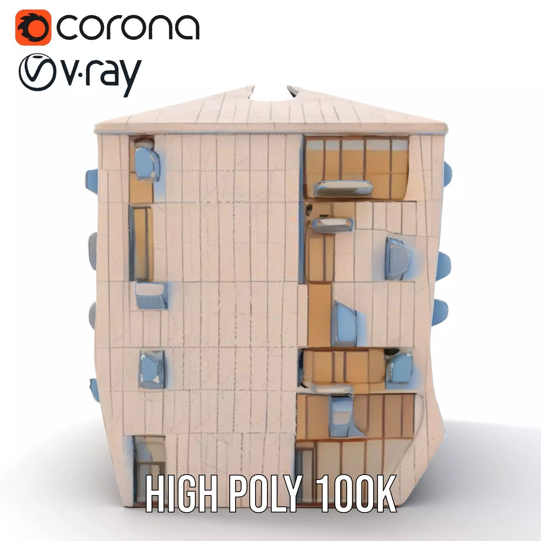 Modern Architectural Structure model pack Low-poly 3D model_21