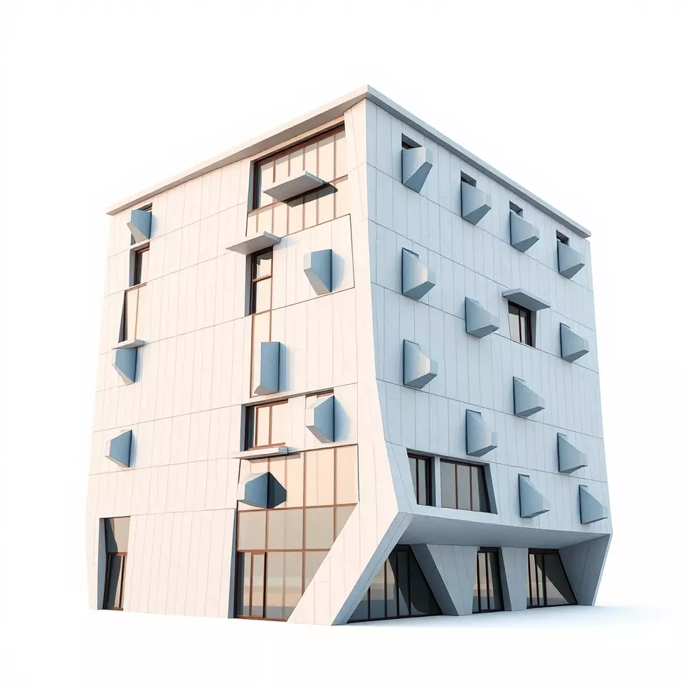 Modern Architectural Structure model pack Low-poly 3D model_3