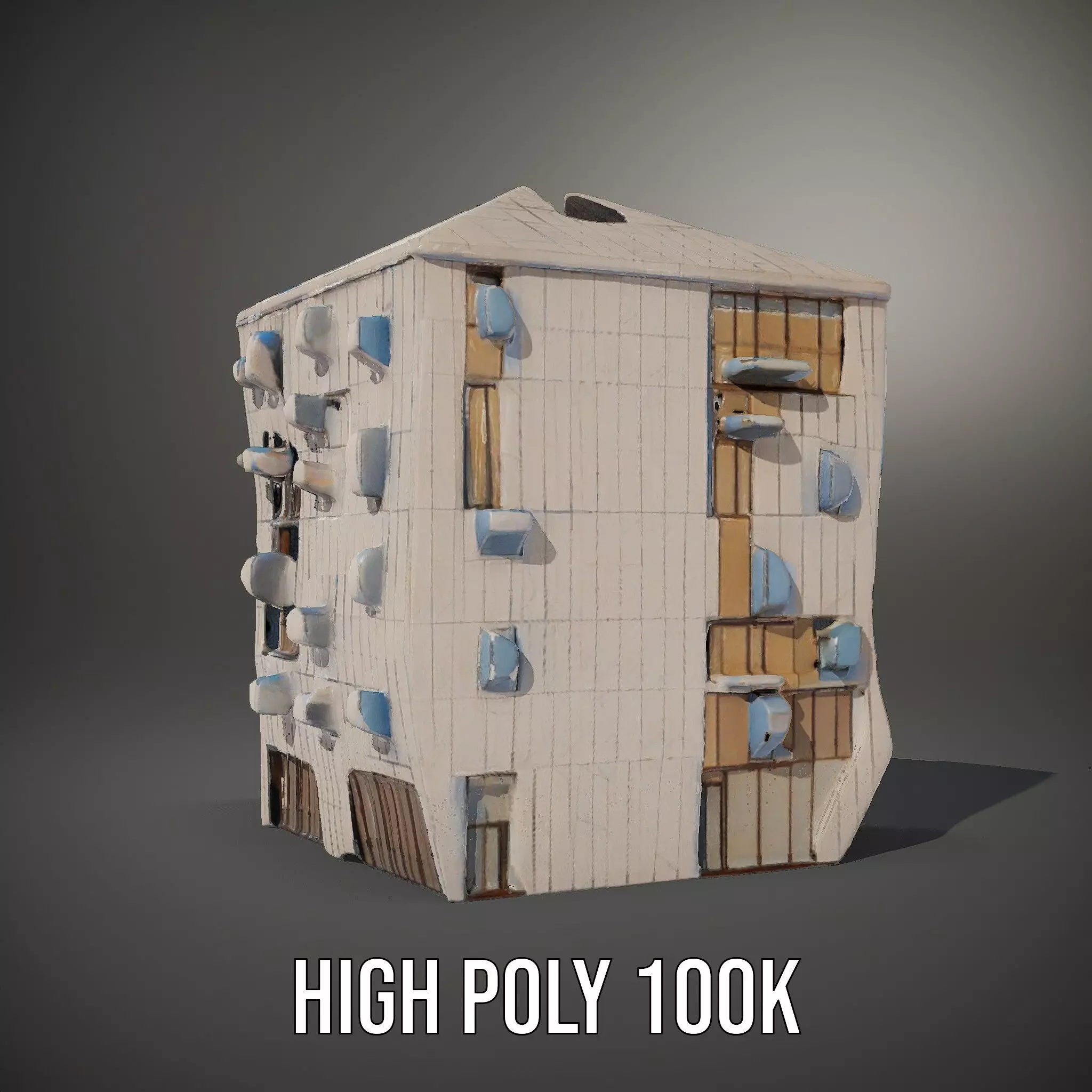 Modern Architectural Structure model pack Low-poly 3D model_11