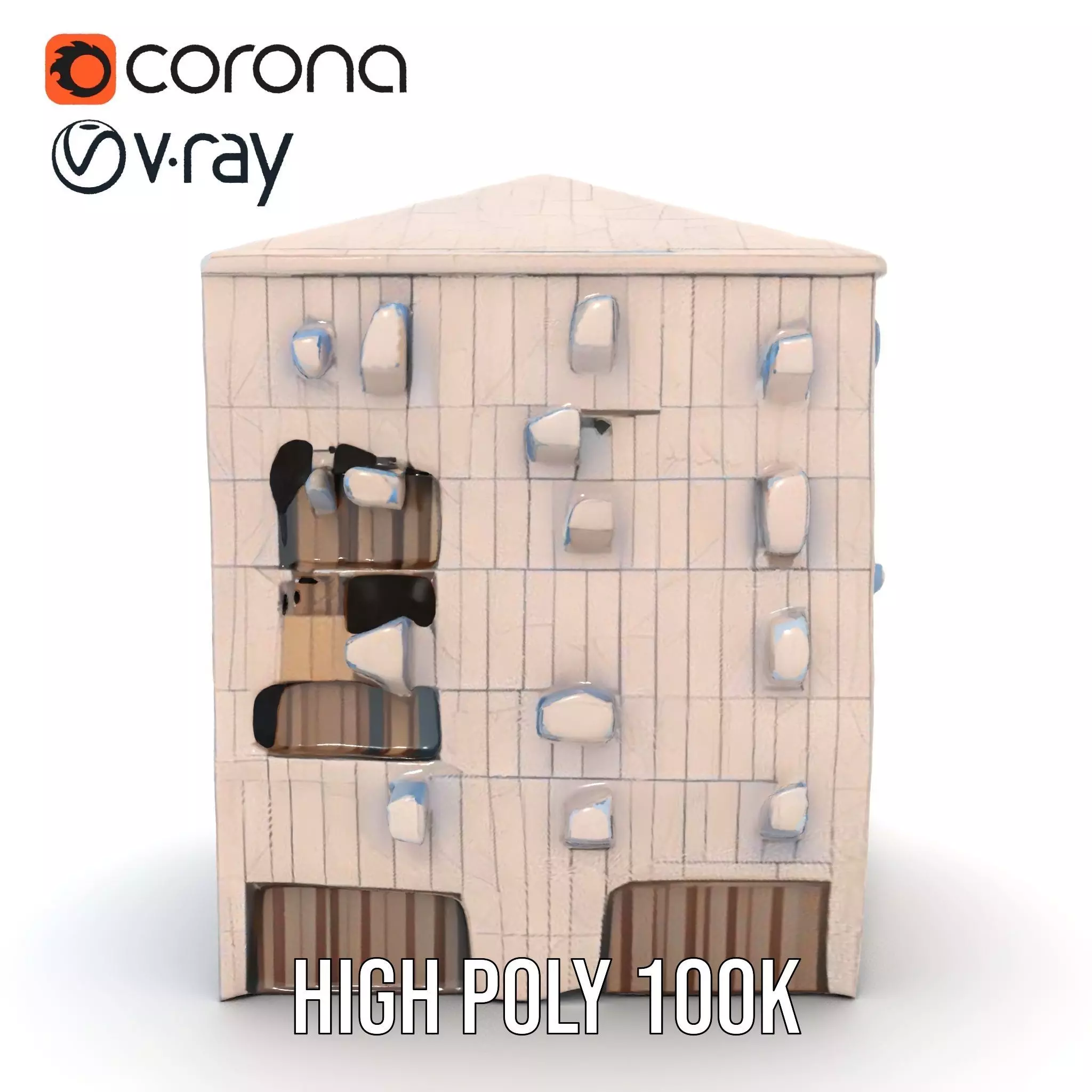 Modern Architectural Structure model pack Low-poly 3D model_16