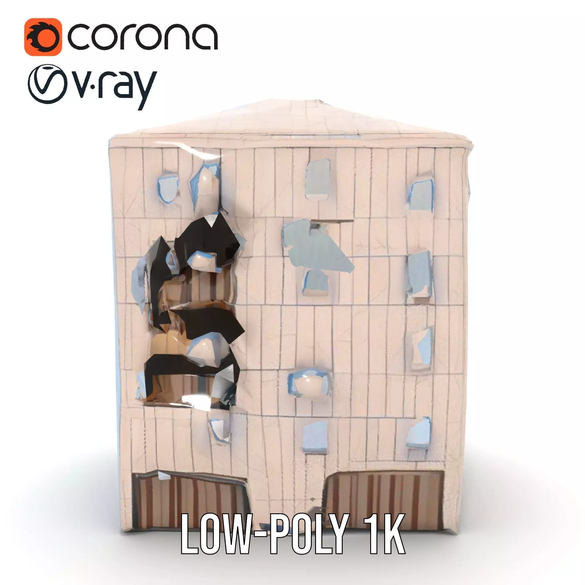 Modern Architectural Structure model pack Low-poly 3D model_13