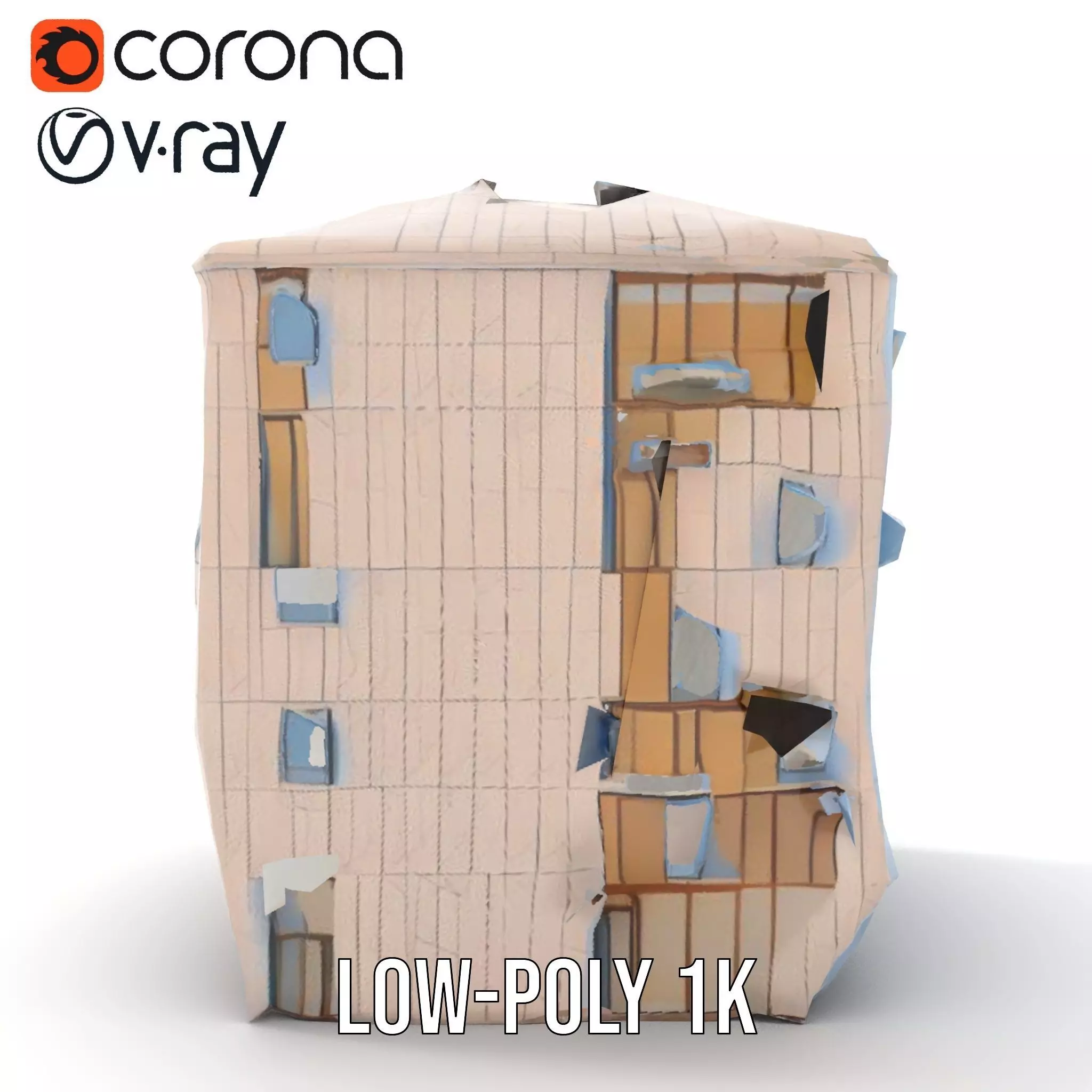 Modern Architectural Structure model pack Low-poly 3D model_8