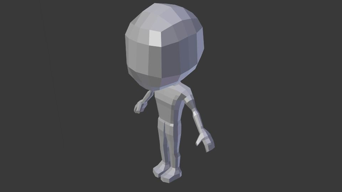 Chibi Male Character Low-poly 3D model