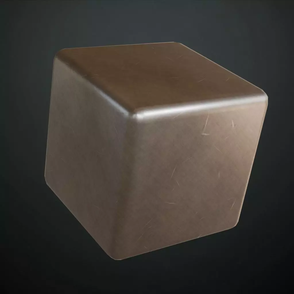 Brown Polished Scratched Metal PBR Seamless Texture_4