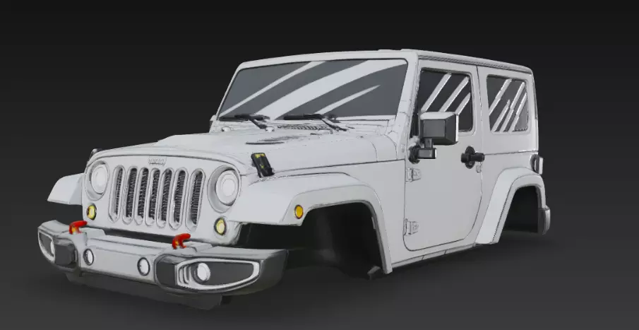 Jeep upper body 3D print model