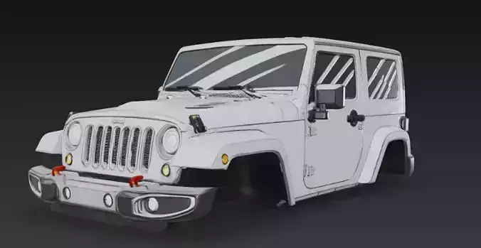 Jeep upper body 3D print model
