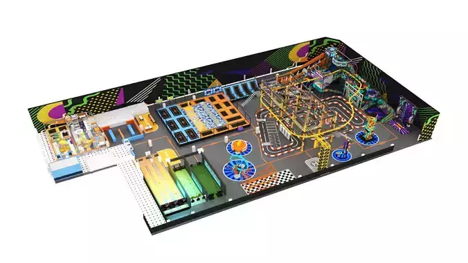 Indoor trampoline climbing gym