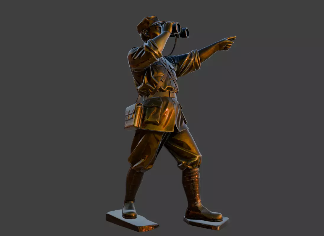 Military sculpture warrior  military battle war hero  soldier 3D print model_0
