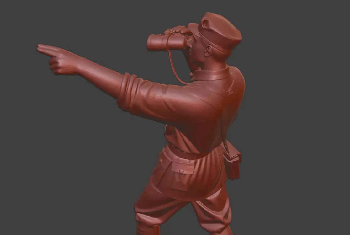 Military sculpture warrior  military battle war hero  soldier 3D print model_8