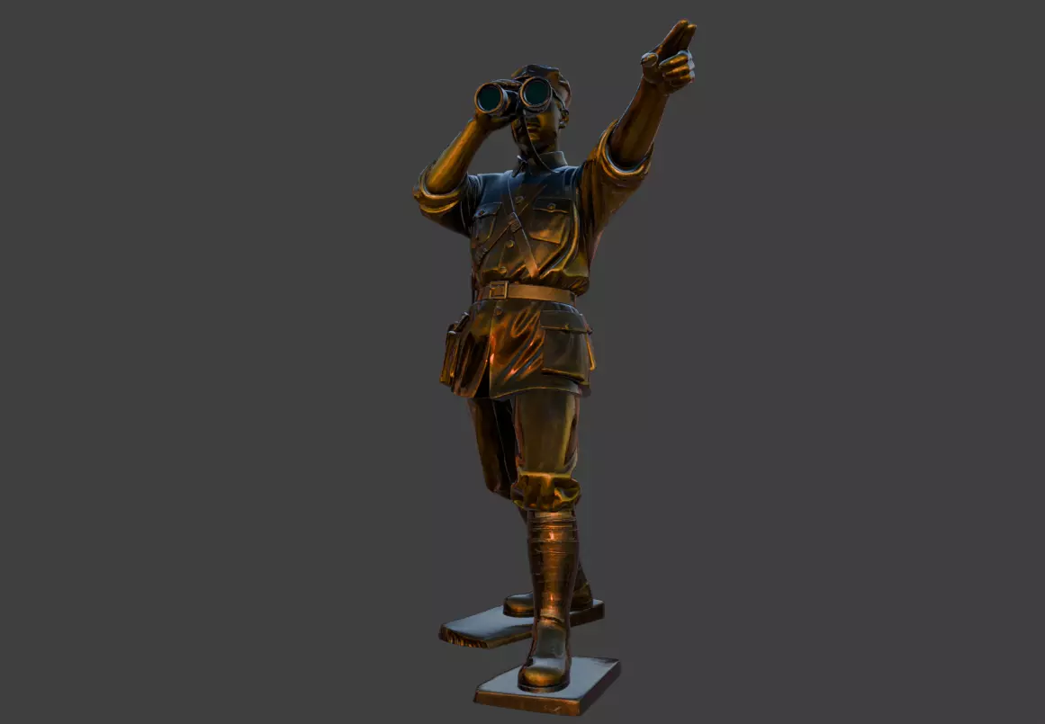 Military sculpture warrior  military battle war hero  soldier 3D print model_2