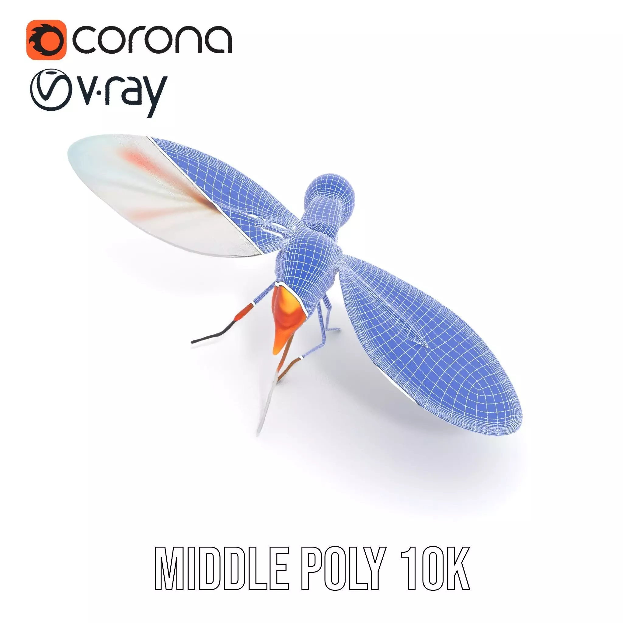 Colorful Dragonfly model pack Low-poly 3D model_25