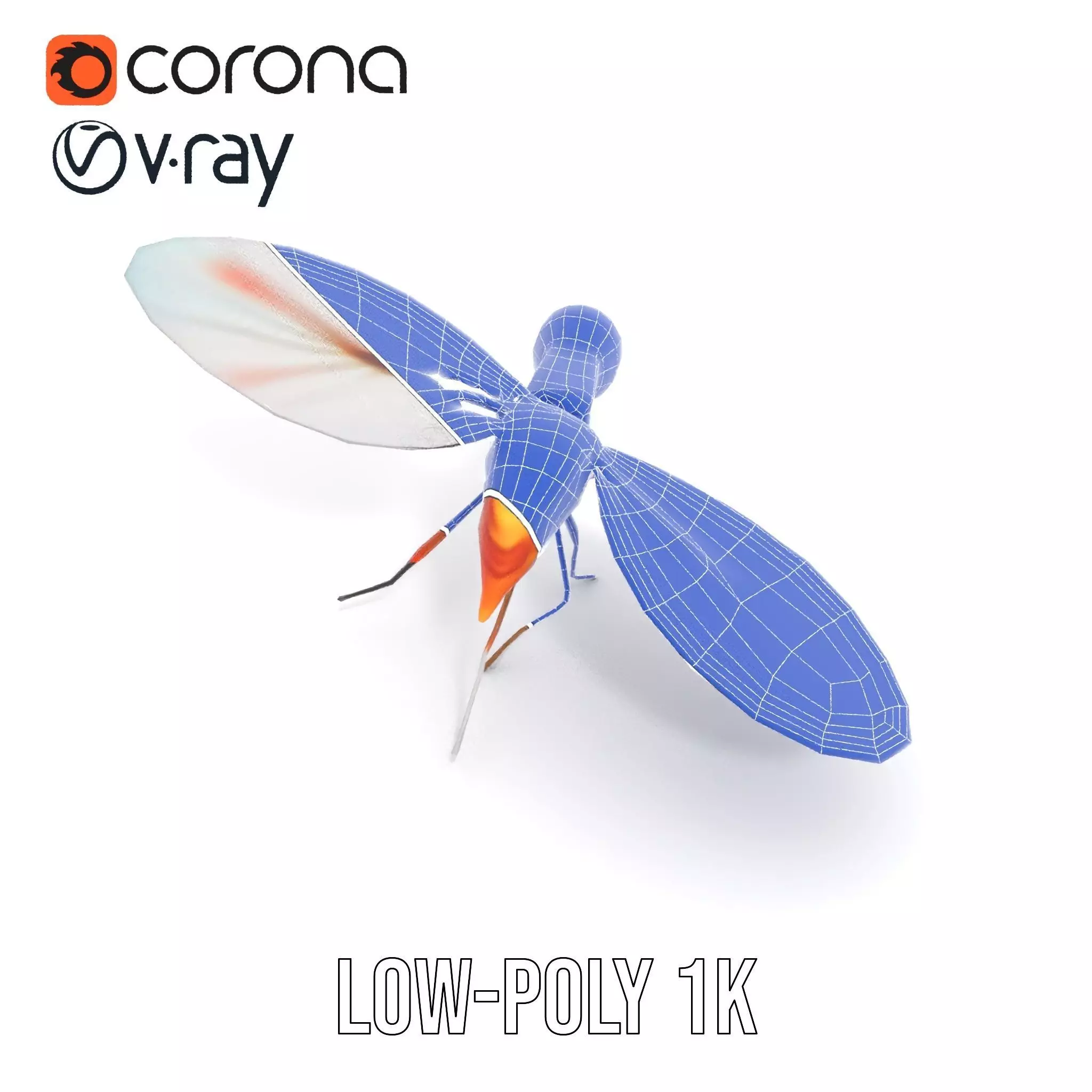 Colorful Dragonfly model pack Low-poly 3D model_32