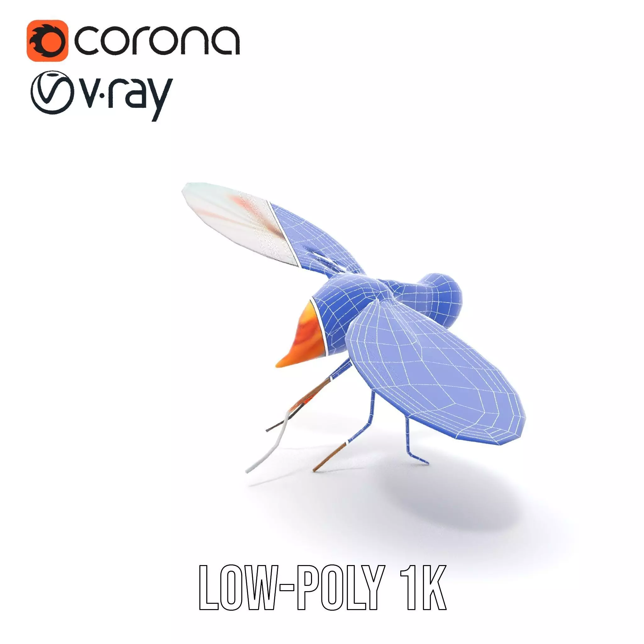 Colorful Dragonfly model pack Low-poly 3D model_26