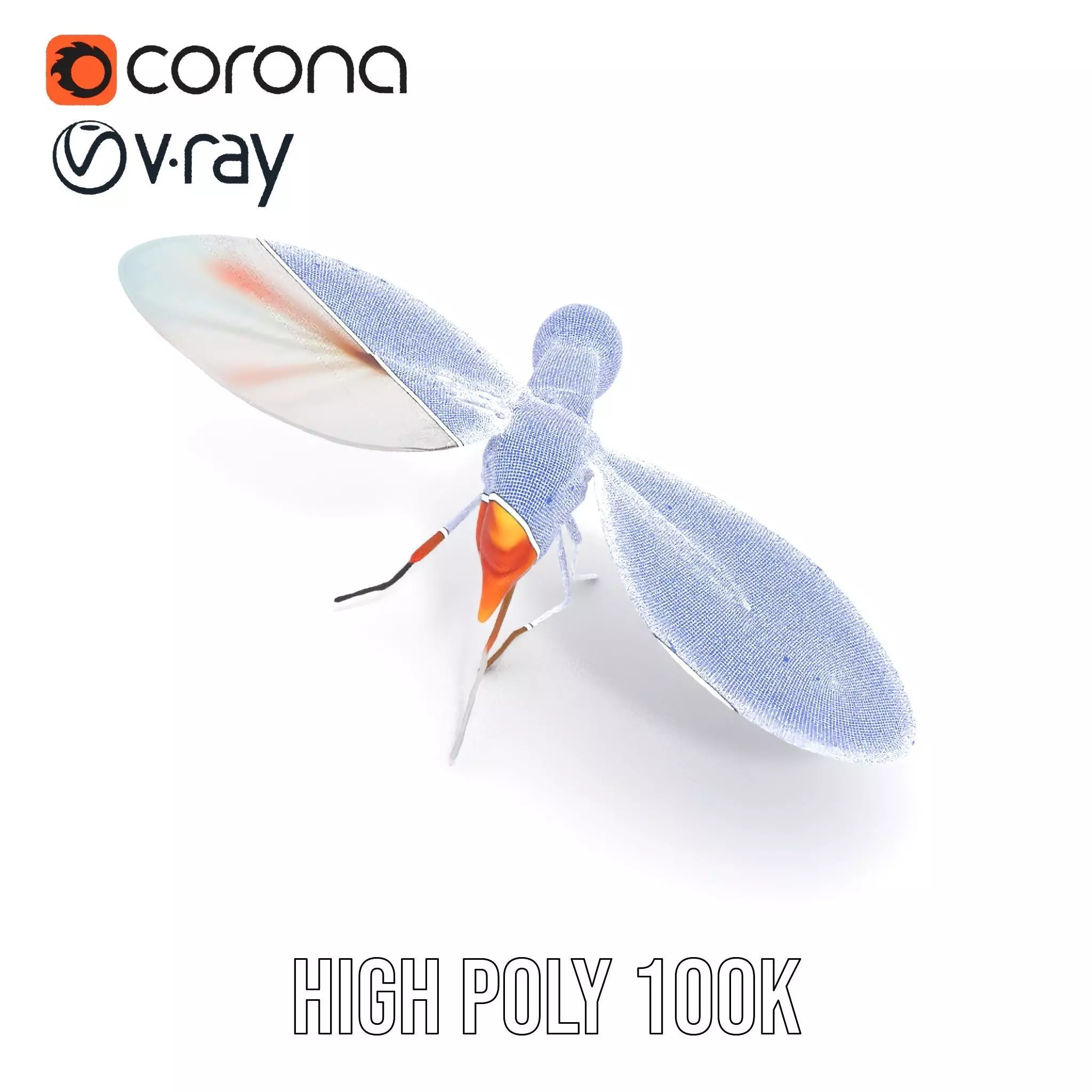 Colorful Dragonfly model pack Low-poly 3D model_27