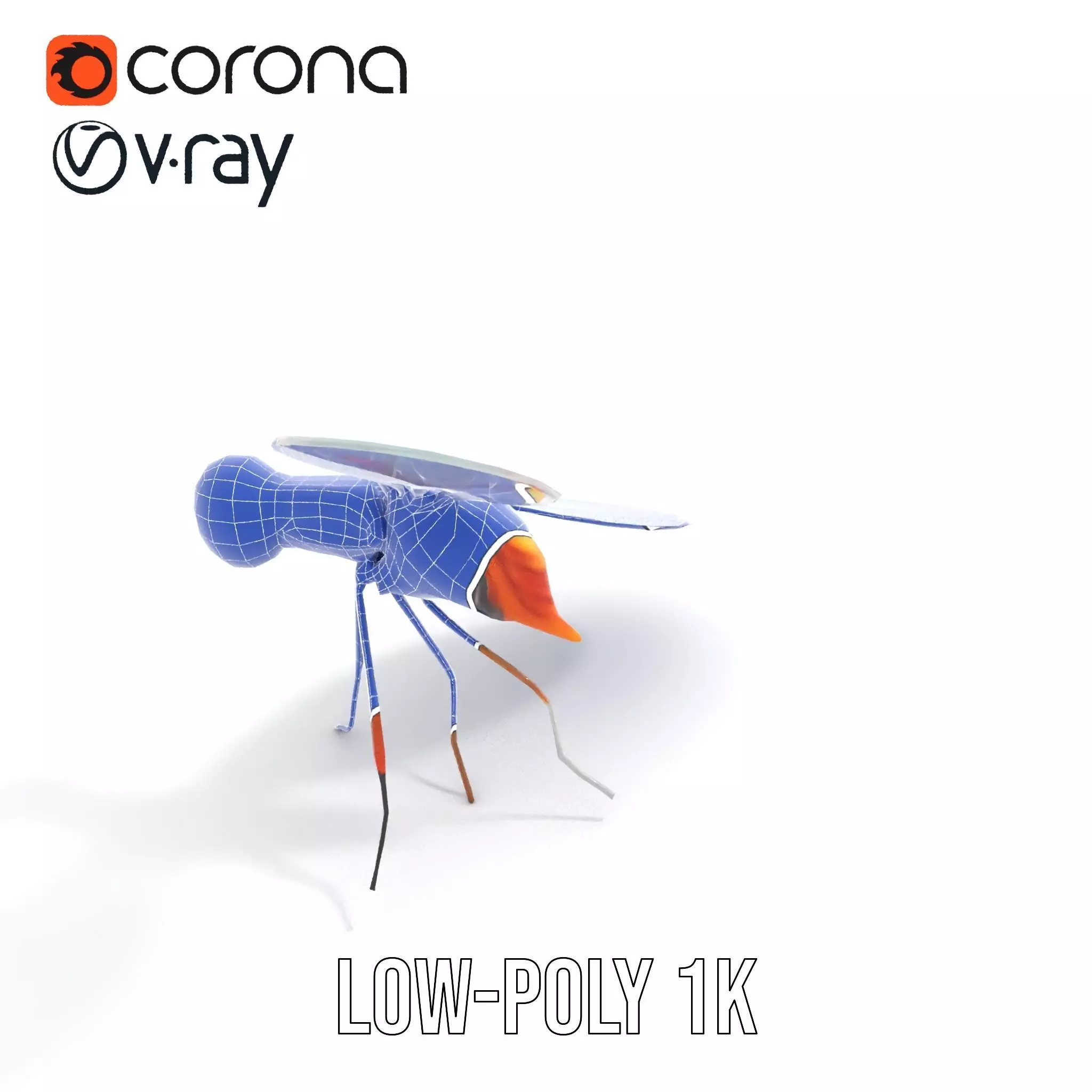 Colorful Dragonfly model pack Low-poly 3D model_18