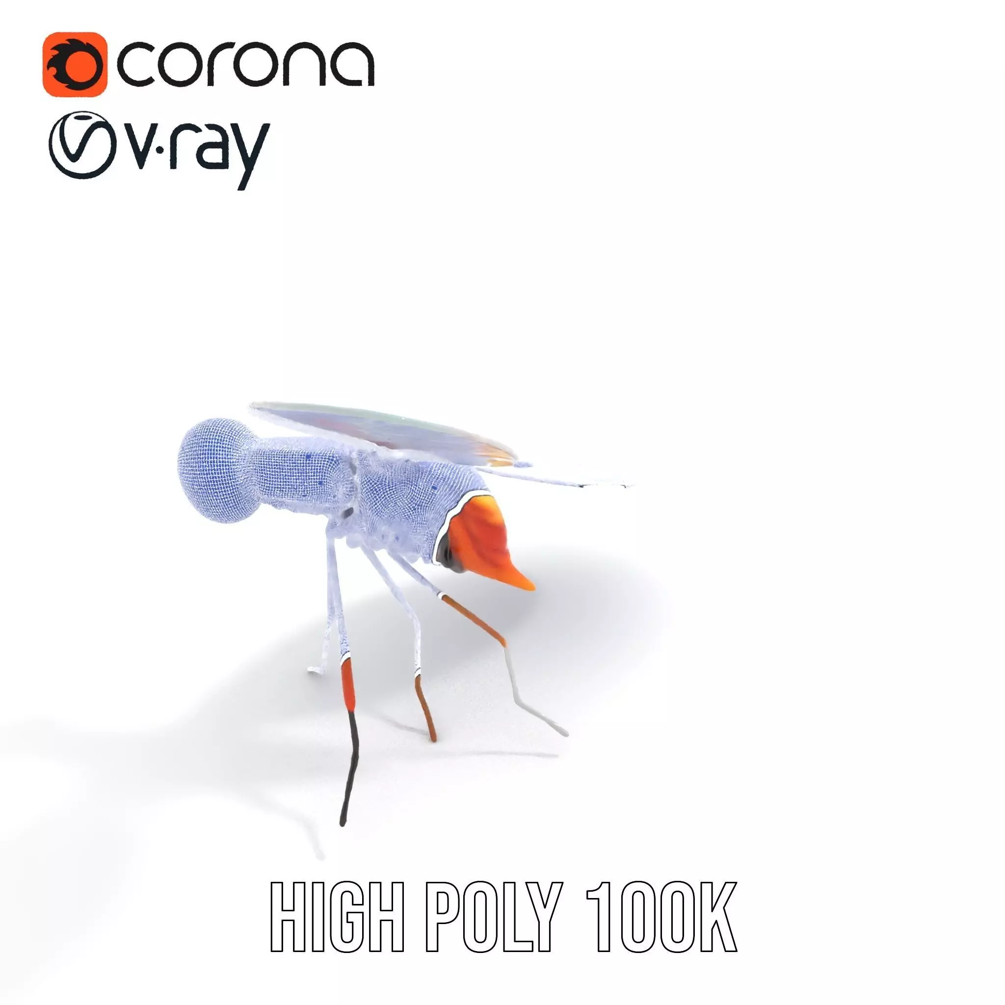 Colorful Dragonfly model pack Low-poly 3D model_35