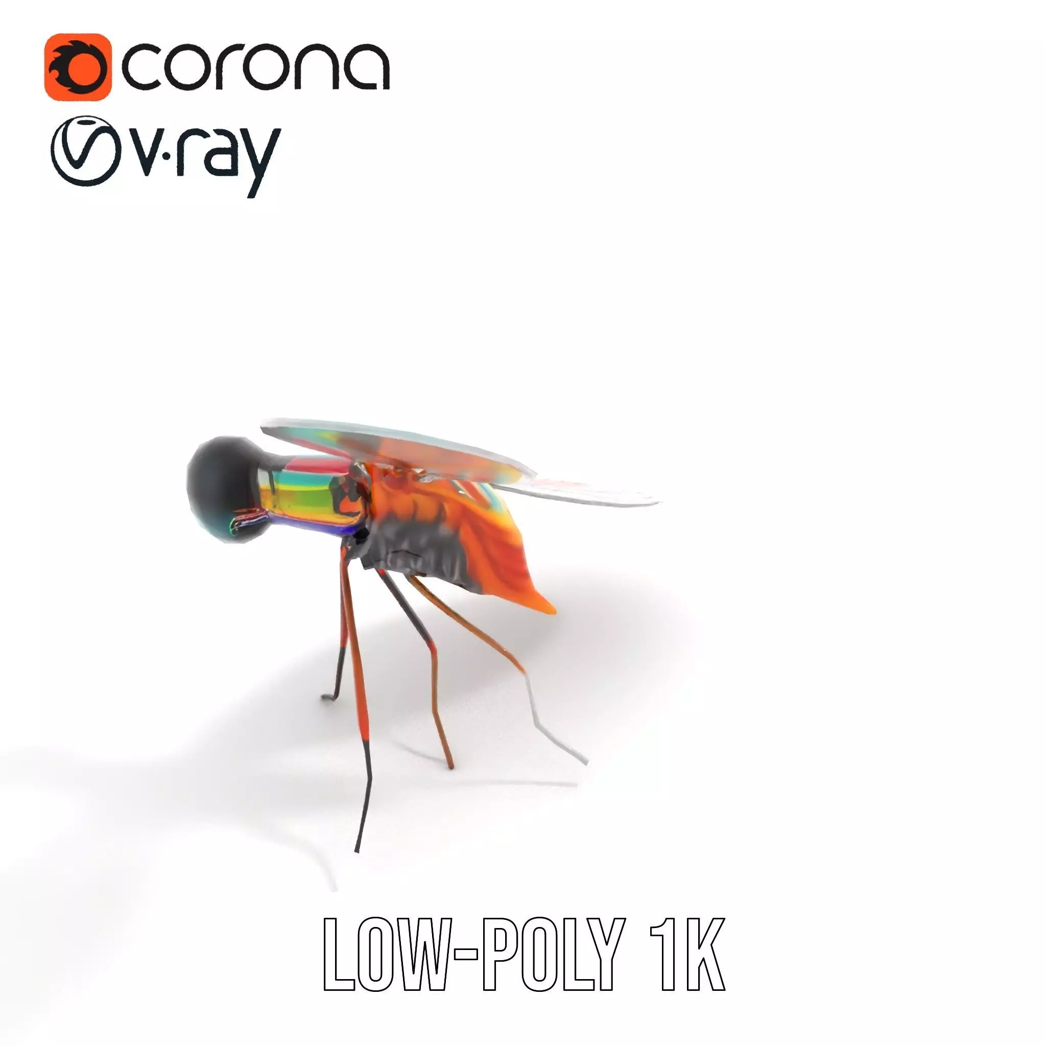 Colorful Dragonfly model pack Low-poly 3D model_8