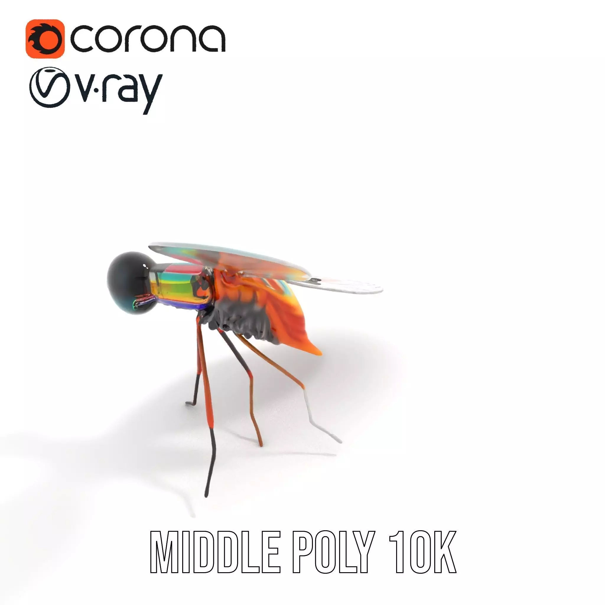 Colorful Dragonfly model pack Low-poly 3D model_12