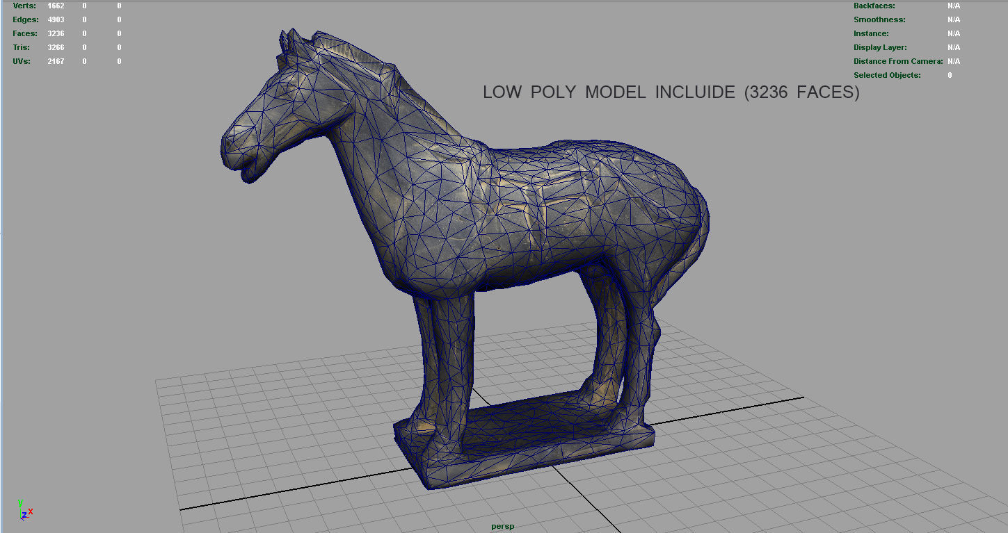 Terracotta Warriors  War Horse Low-poly 3D model_5