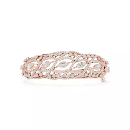 Luxury Bridal Diamond Bracelet CAD  MultiStone Lattice Design 3D print model