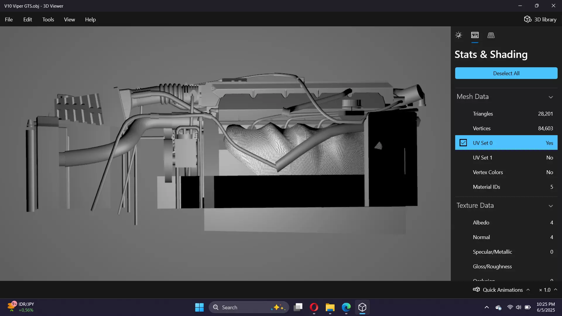 Dodge Viper V10 Engine Low-poly 3D model_12