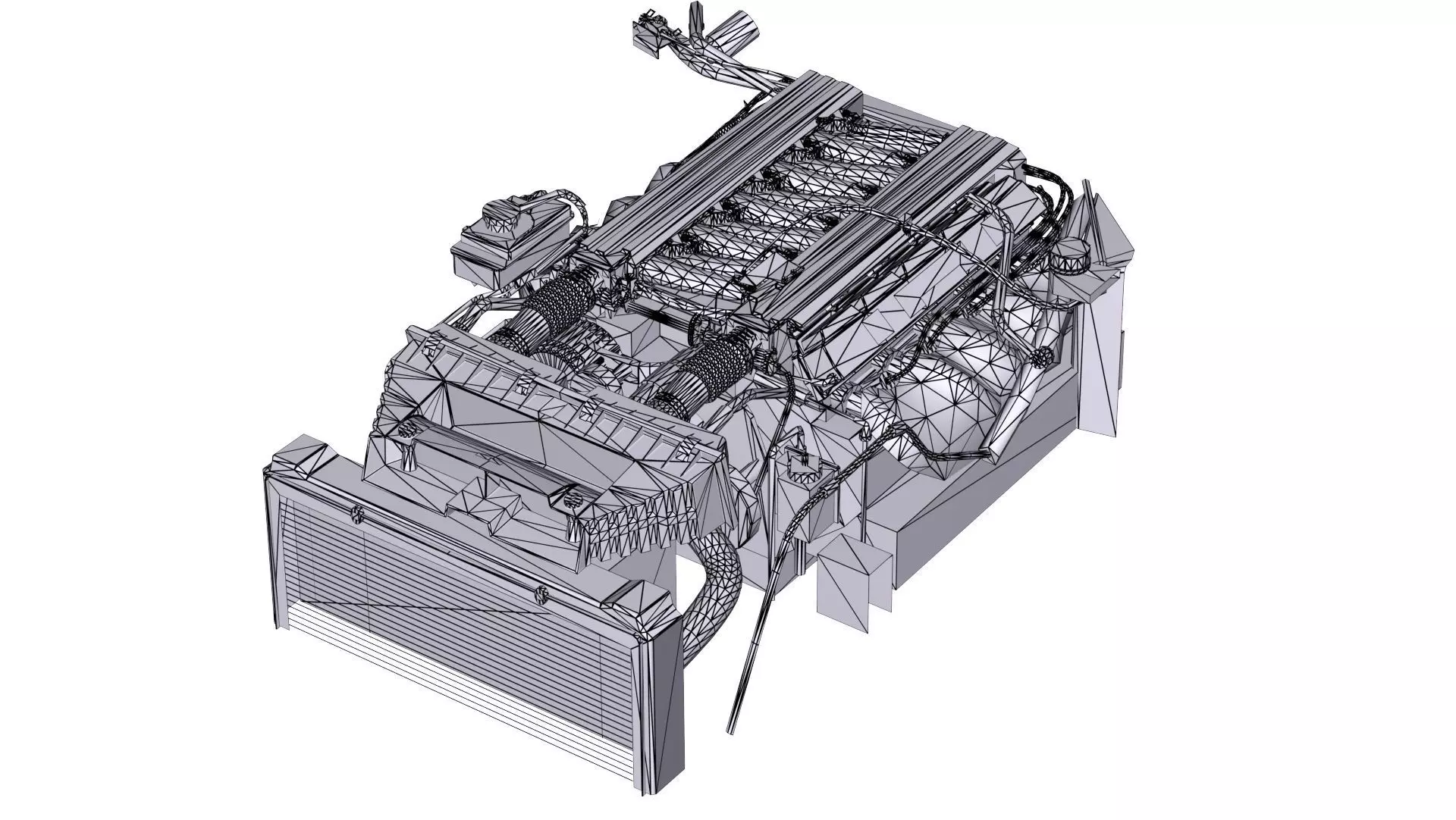 Dodge Viper V10 Engine Low-poly 3D model_5