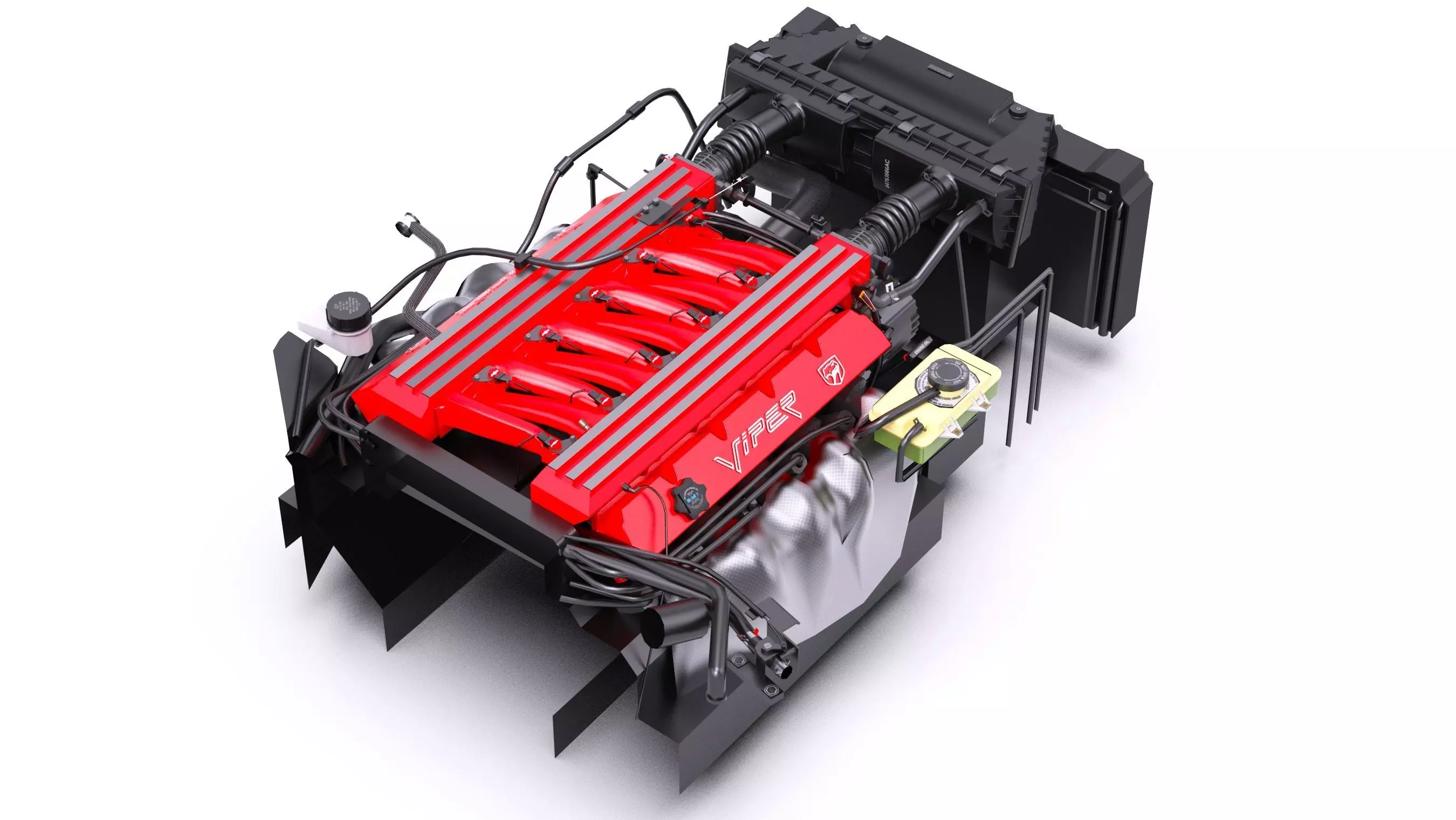 Dodge Viper V10 Engine Low-poly 3D model_2