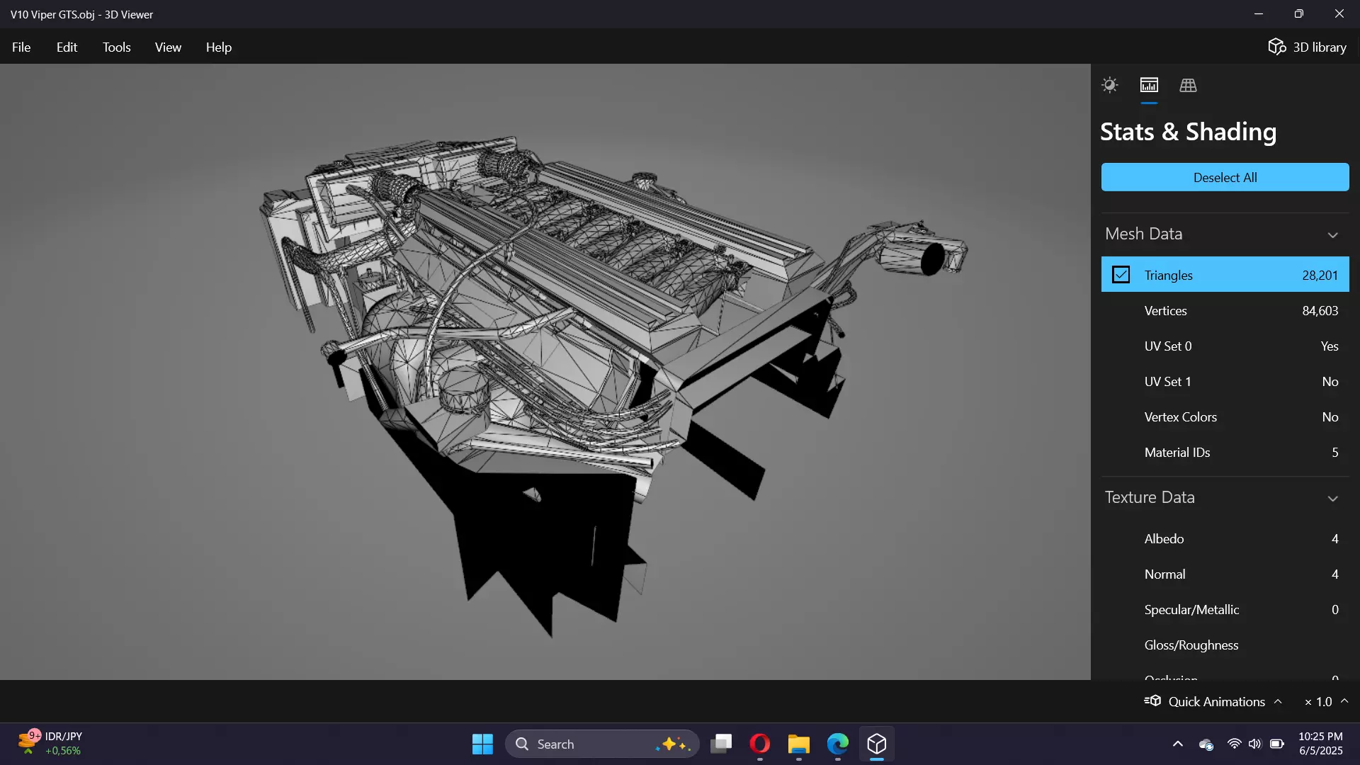 Dodge Viper V10 Engine Low-poly 3D model_11