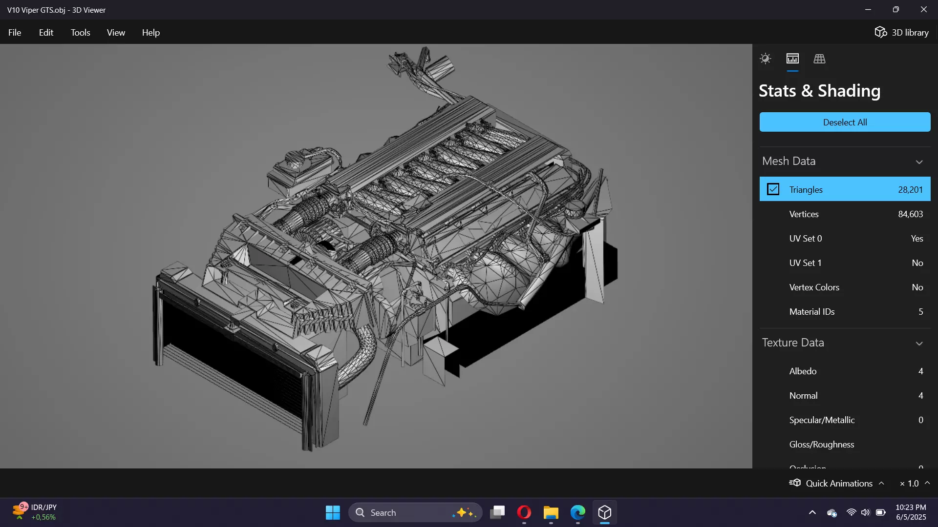 Dodge Viper V10 Engine Low-poly 3D model_10