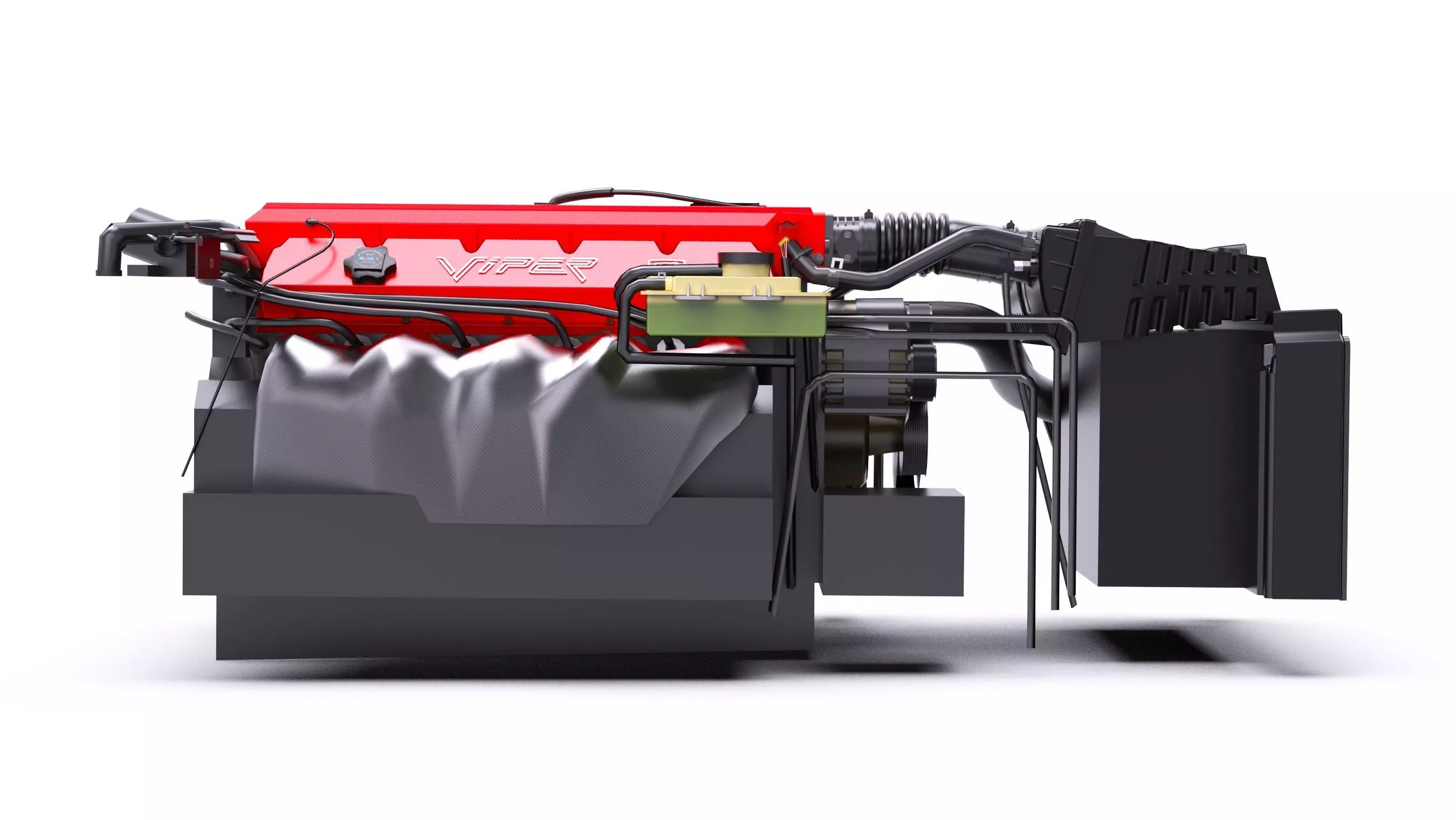 Dodge Viper V10 Engine Low-poly 3D model_3