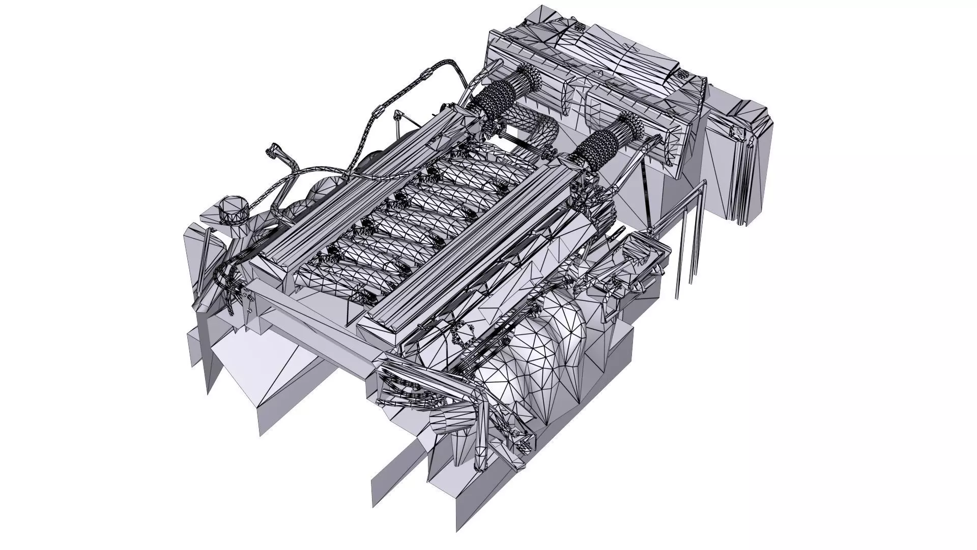 Dodge Viper V10 Engine Low-poly 3D model_7