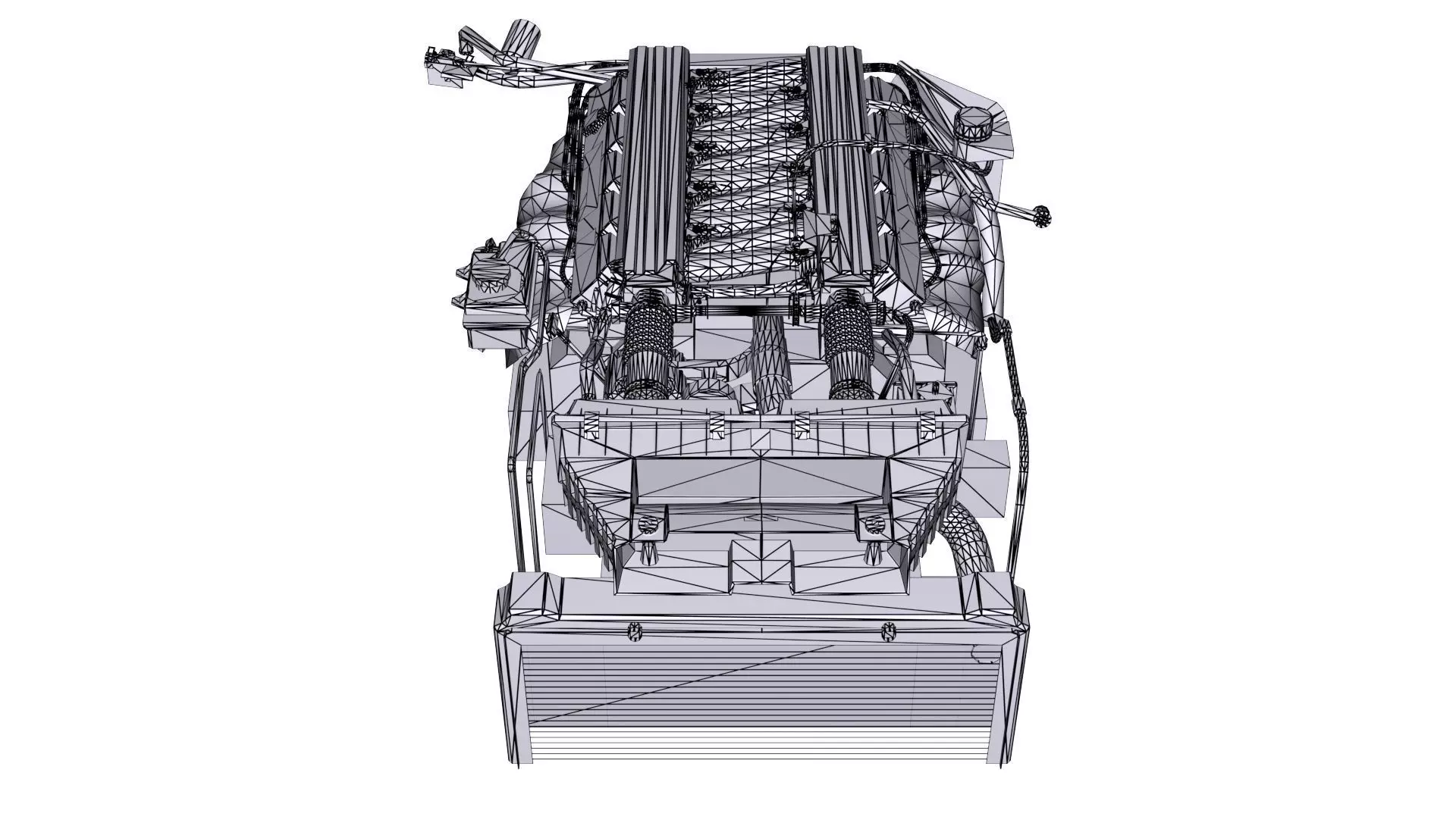 Dodge Viper V10 Engine Low-poly 3D model_6