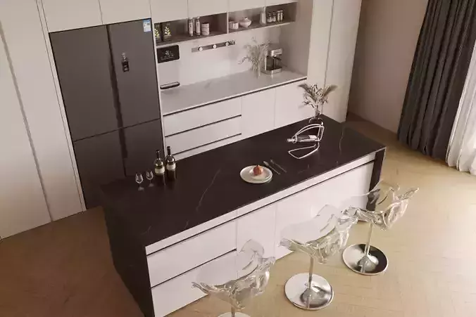 Italian   style kitchen with an island