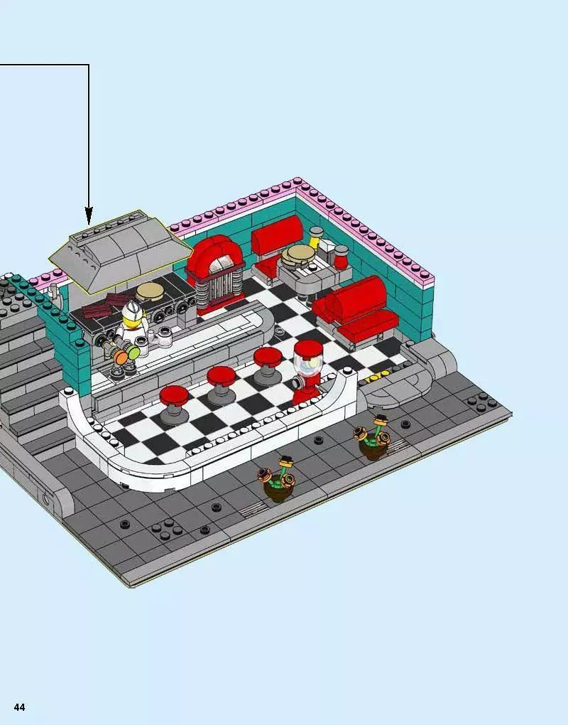 TwindBricks3D - 10260 Downtown Diner 3D print model_8