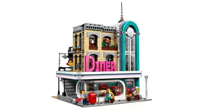 TwindBricks3D - 10260 Downtown Diner 3D print model TwindBricks3D - 10260 Downtown Diner 3D print model