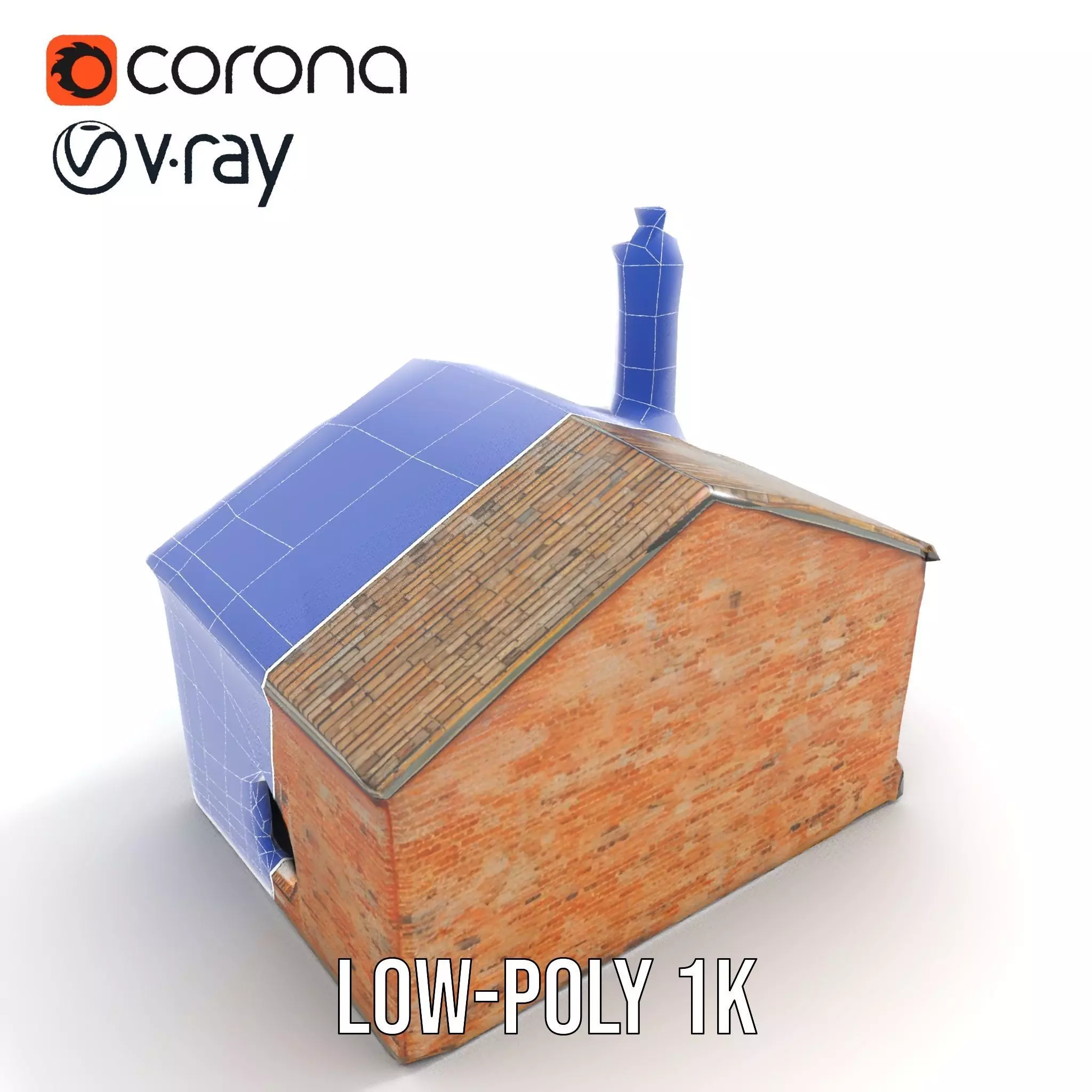 Rustic Brick House model pack Low-poly 3D model_20