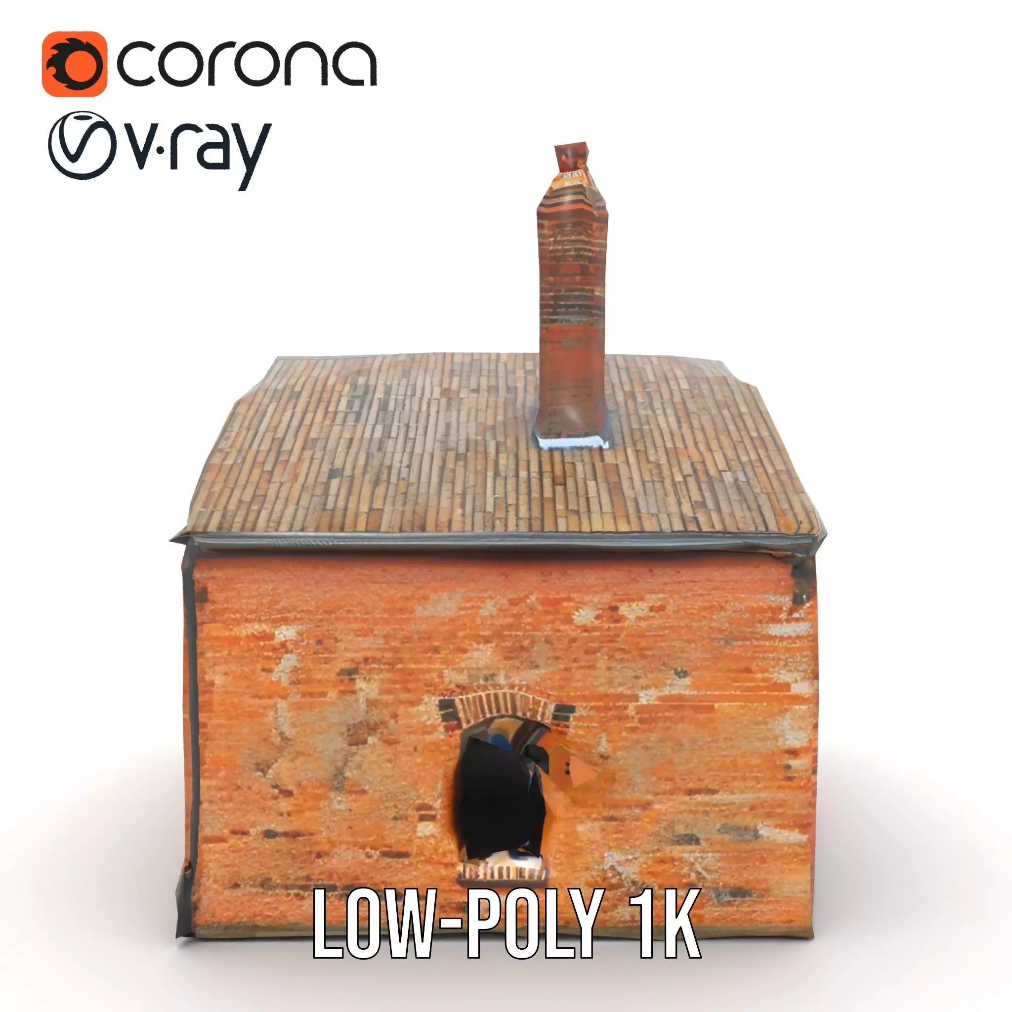 Rustic Brick House model pack Low-poly 3D model_13