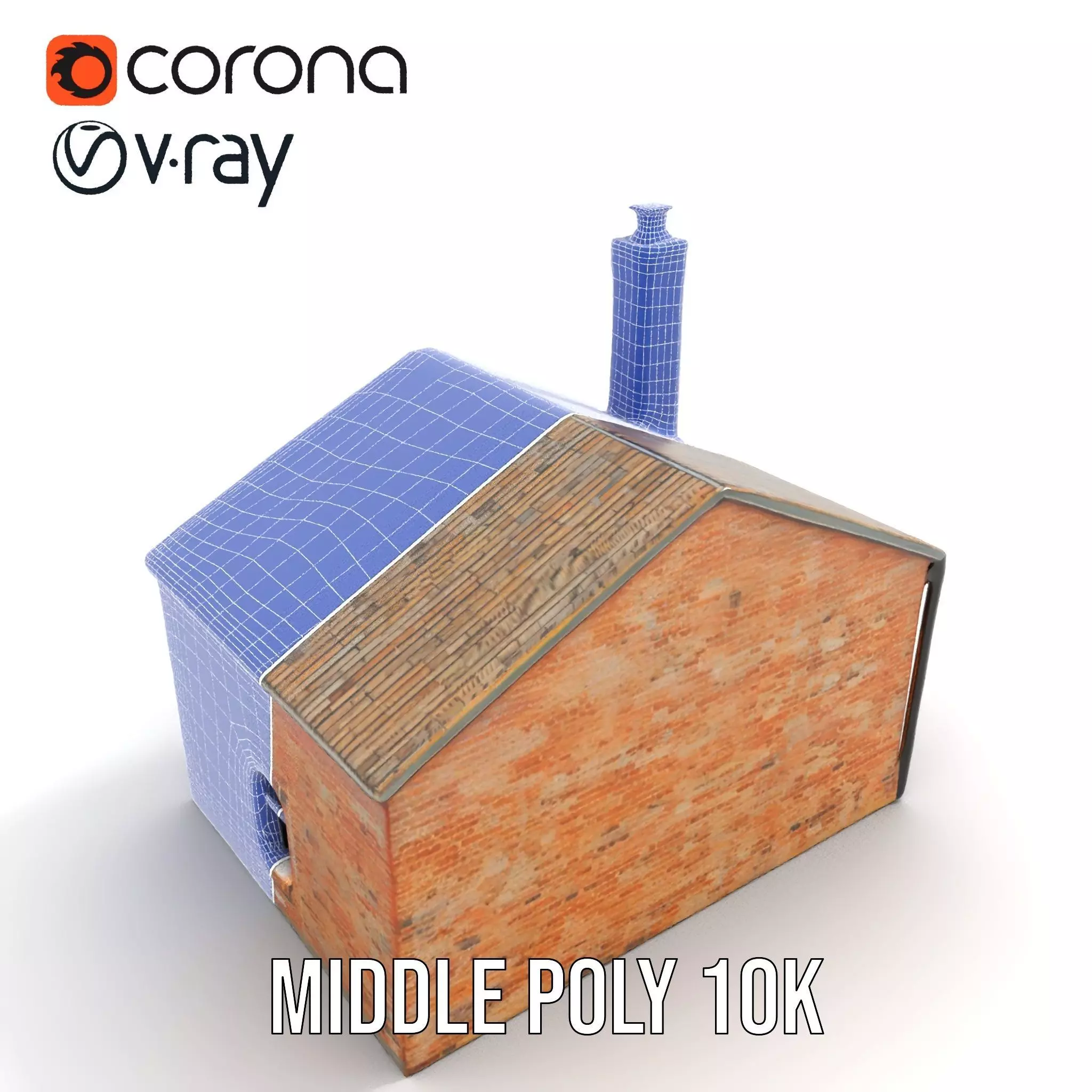 Rustic Brick House model pack Low-poly 3D model_25