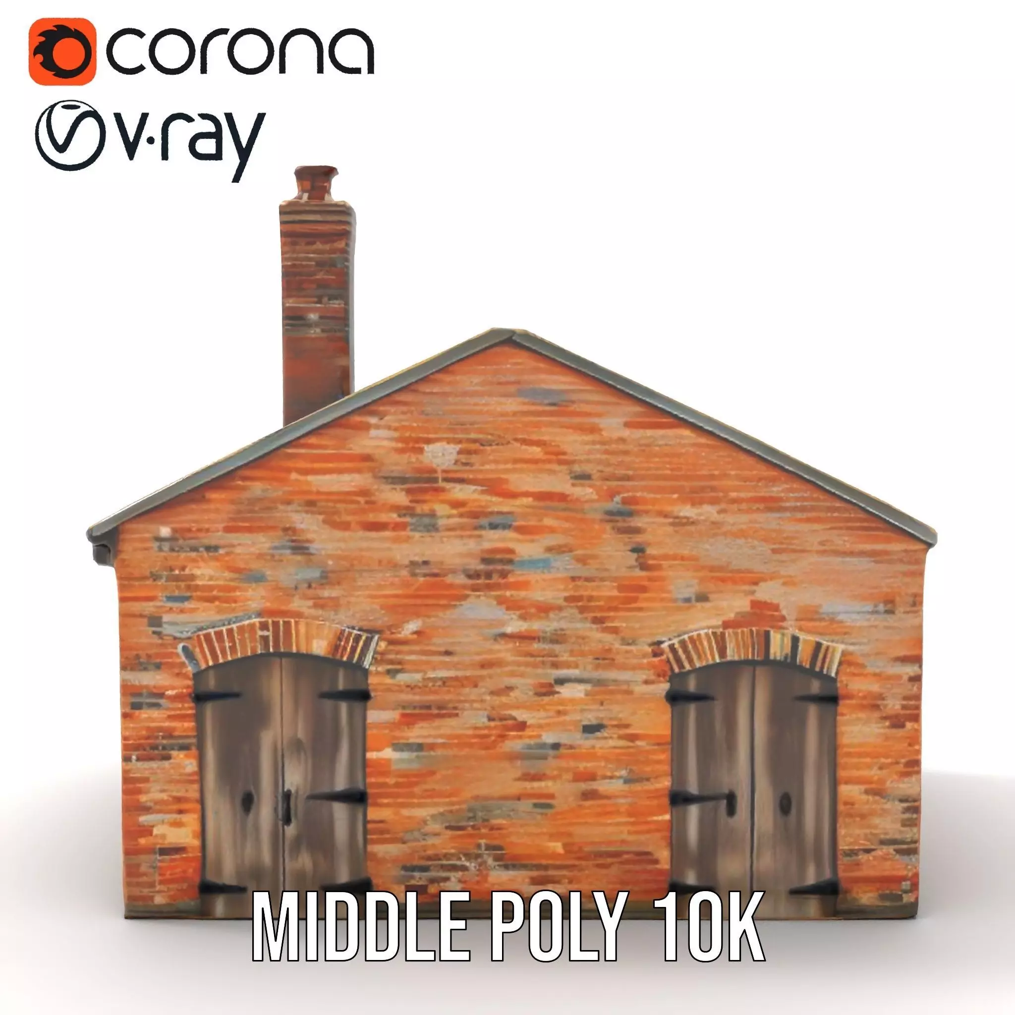 Rustic Brick House model pack Low-poly 3D model_14