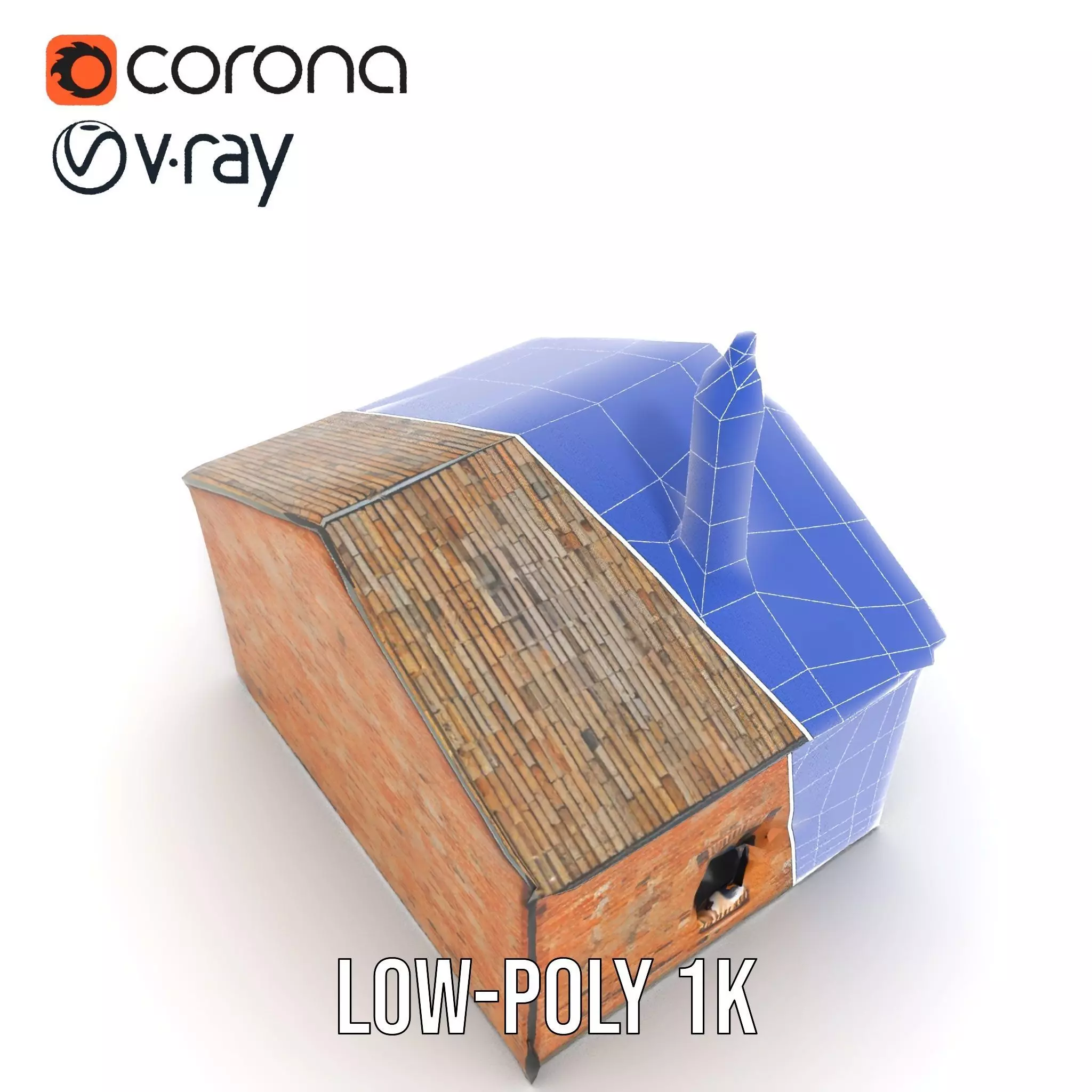 Rustic Brick House model pack Low-poly 3D model_26