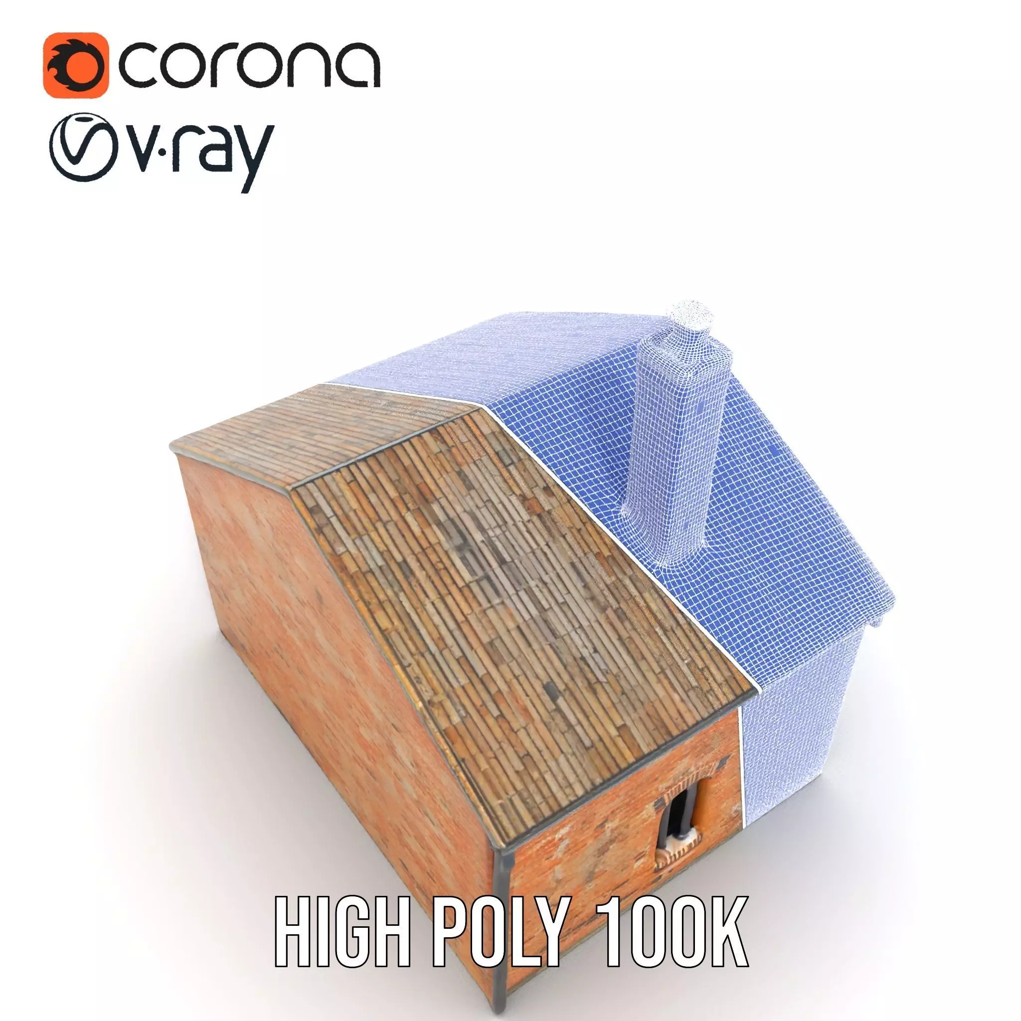 Rustic Brick House model pack Low-poly 3D model_35