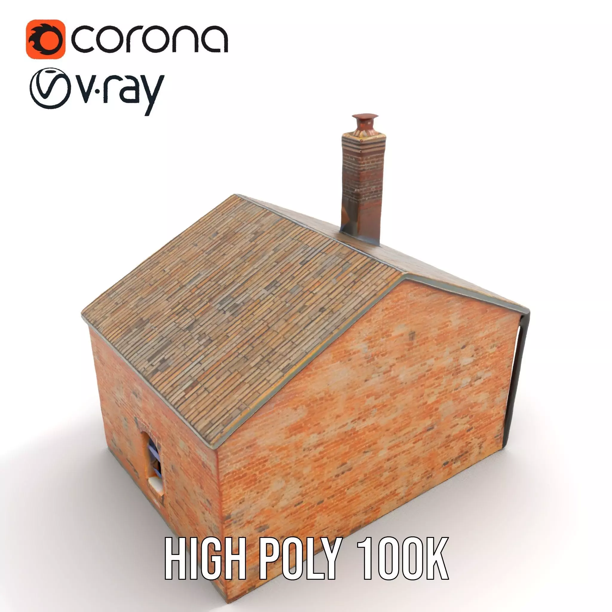 Rustic Brick House model pack Low-poly 3D model_32