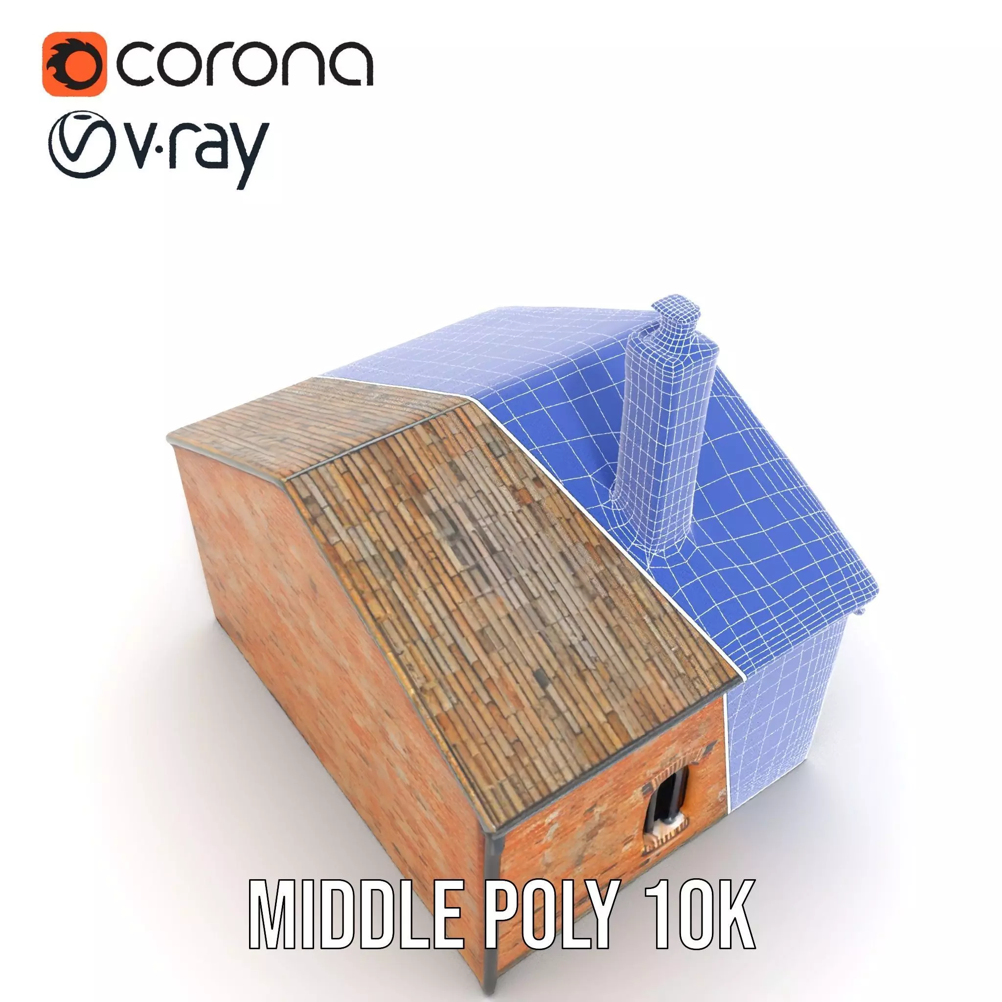 Rustic Brick House model pack Low-poly 3D model_27