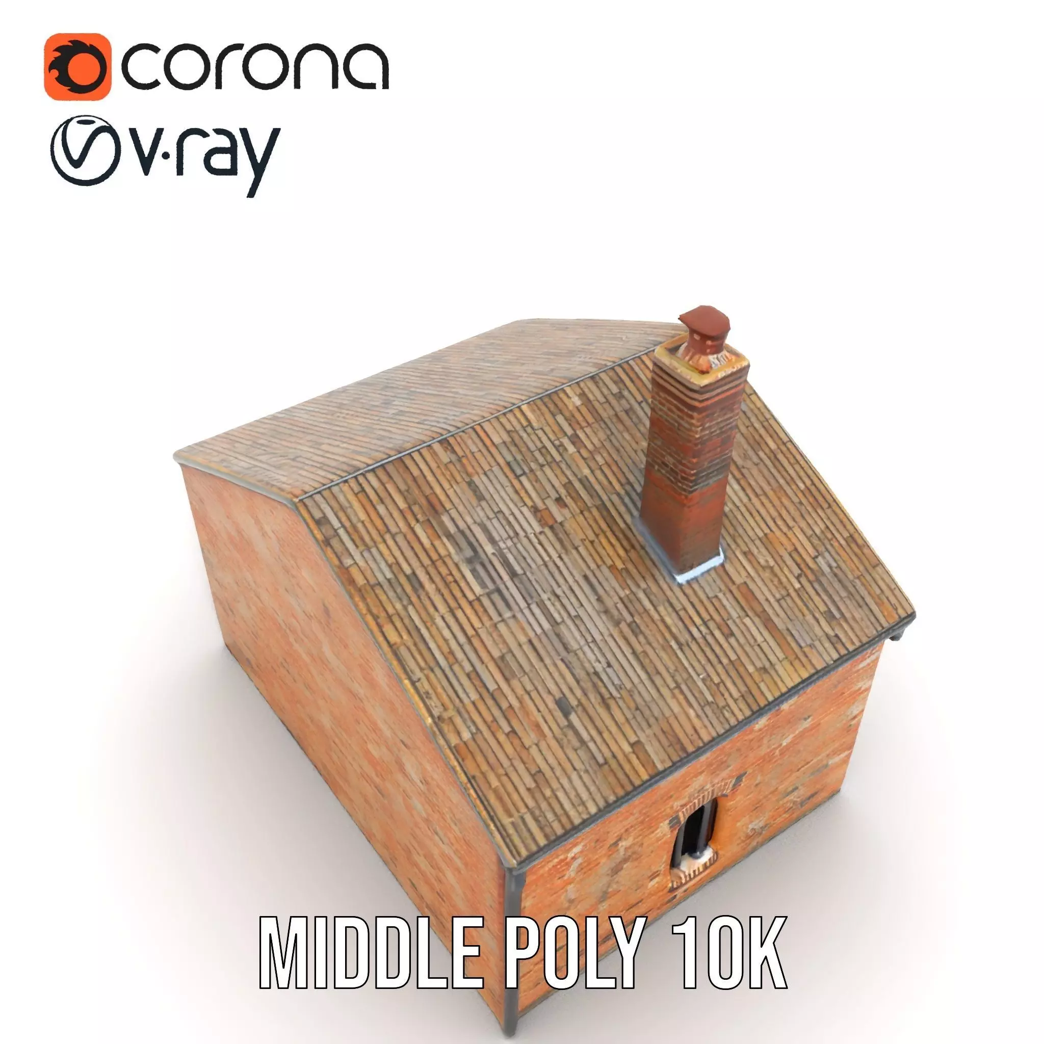Rustic Brick House model pack Low-poly 3D model_6