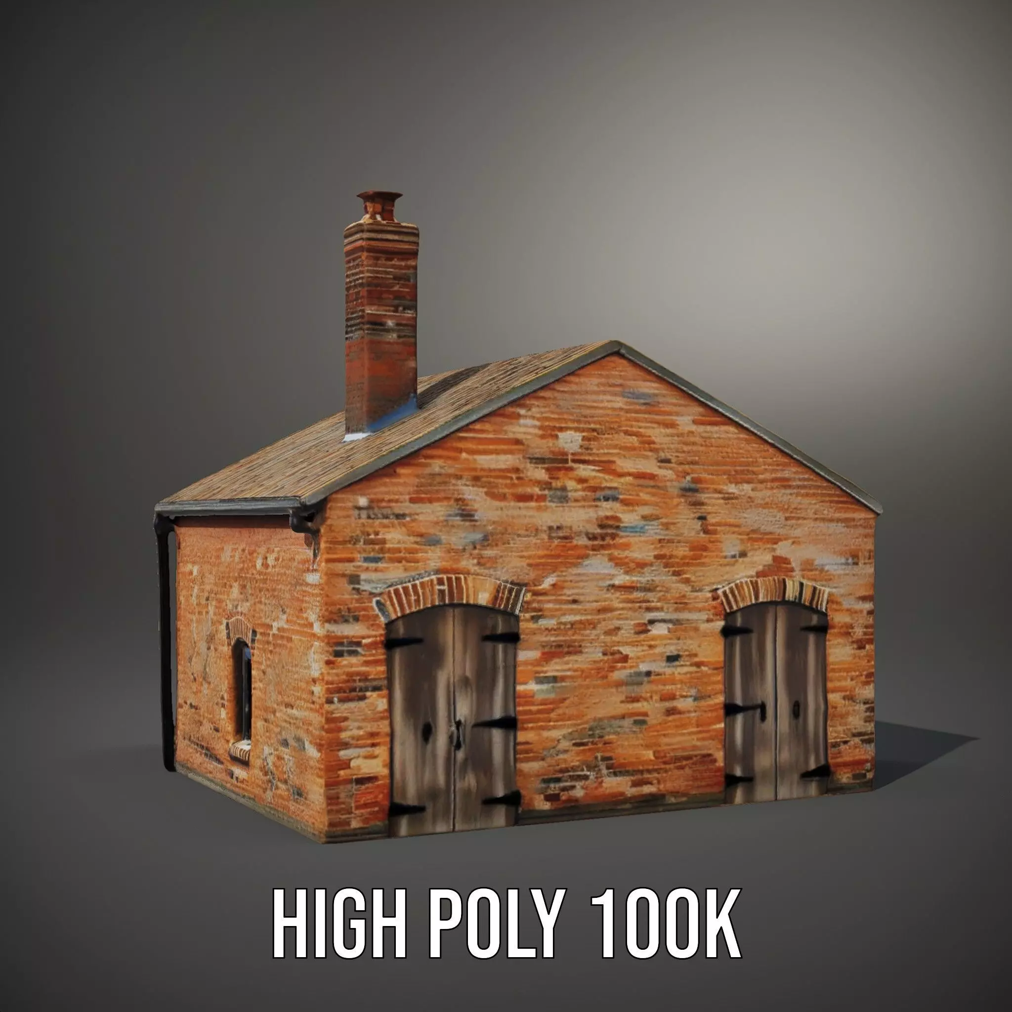 Rustic Brick House model pack Low-poly 3D model_9