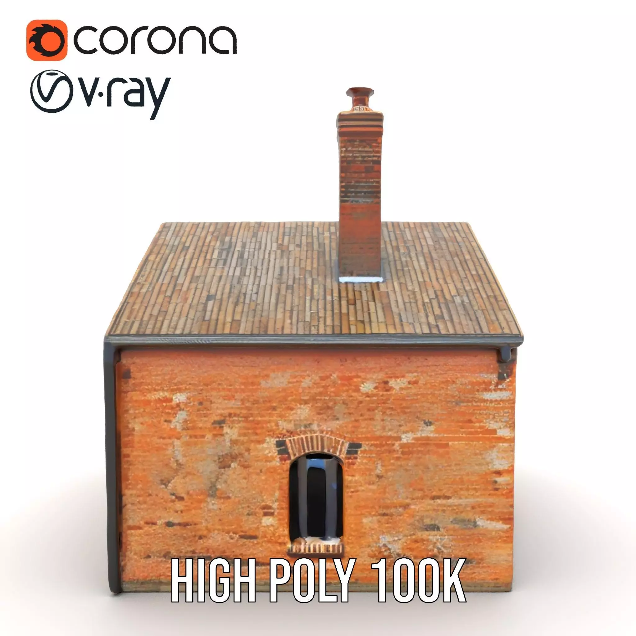 Rustic Brick House model pack Low-poly 3D model_21