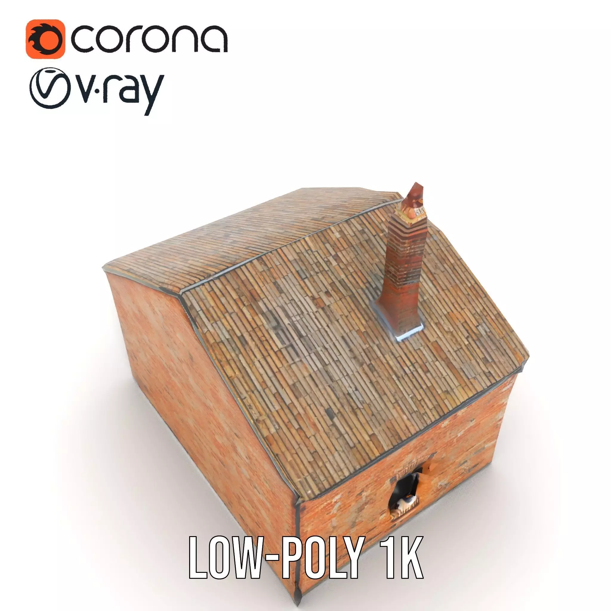 Rustic Brick House model pack Low-poly 3D model_17