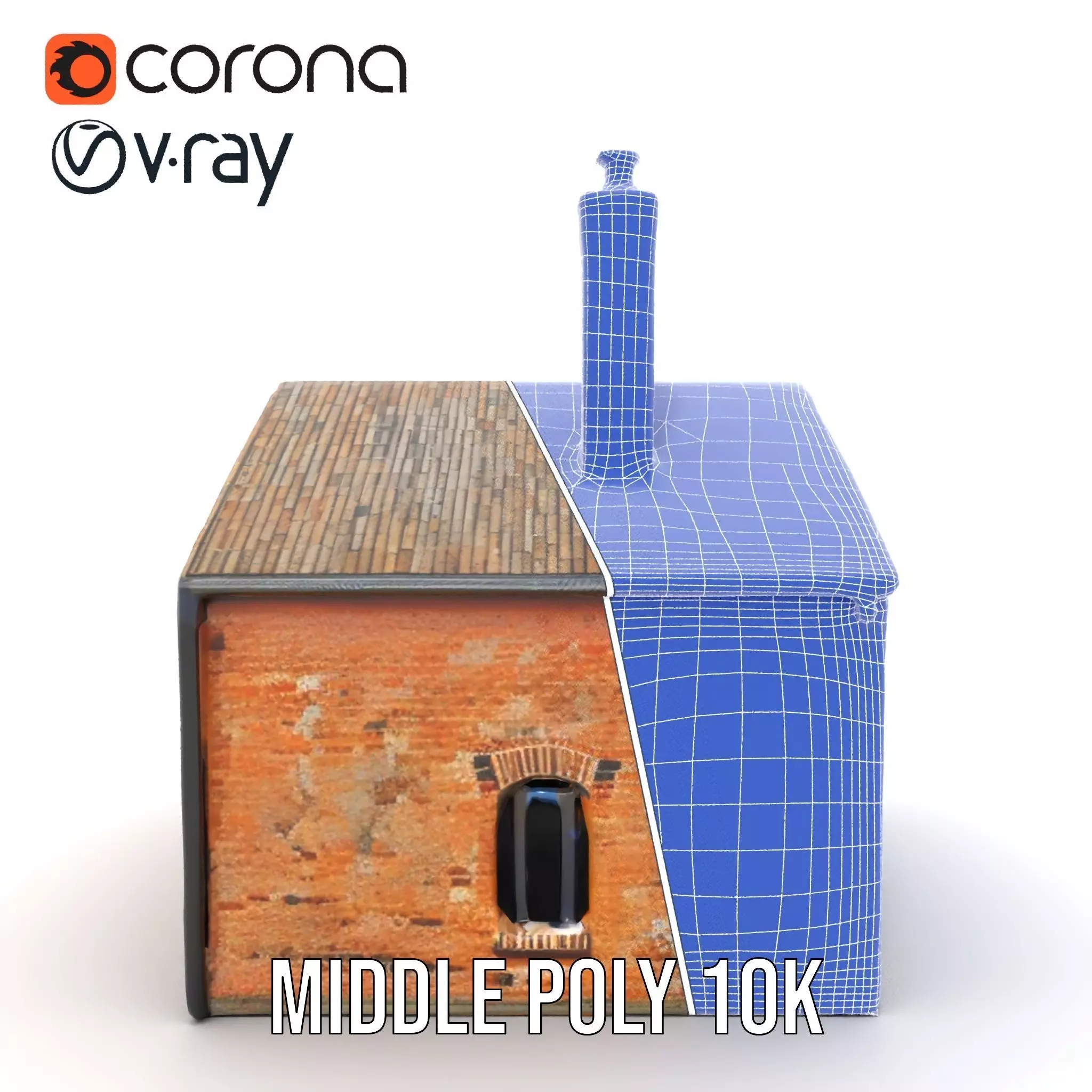 Rustic Brick House model pack Low-poly 3D model_30